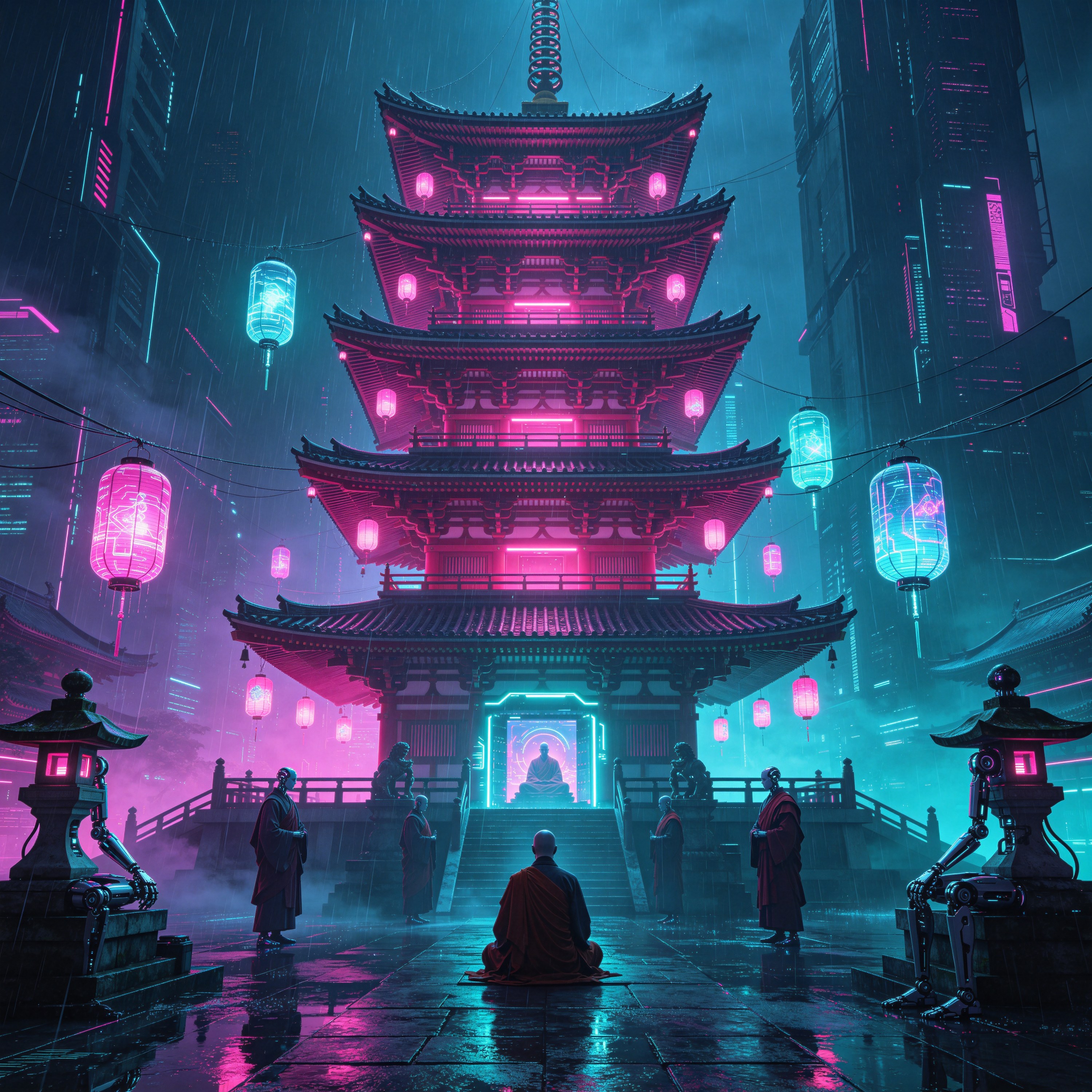 Cyberpunk Temple
