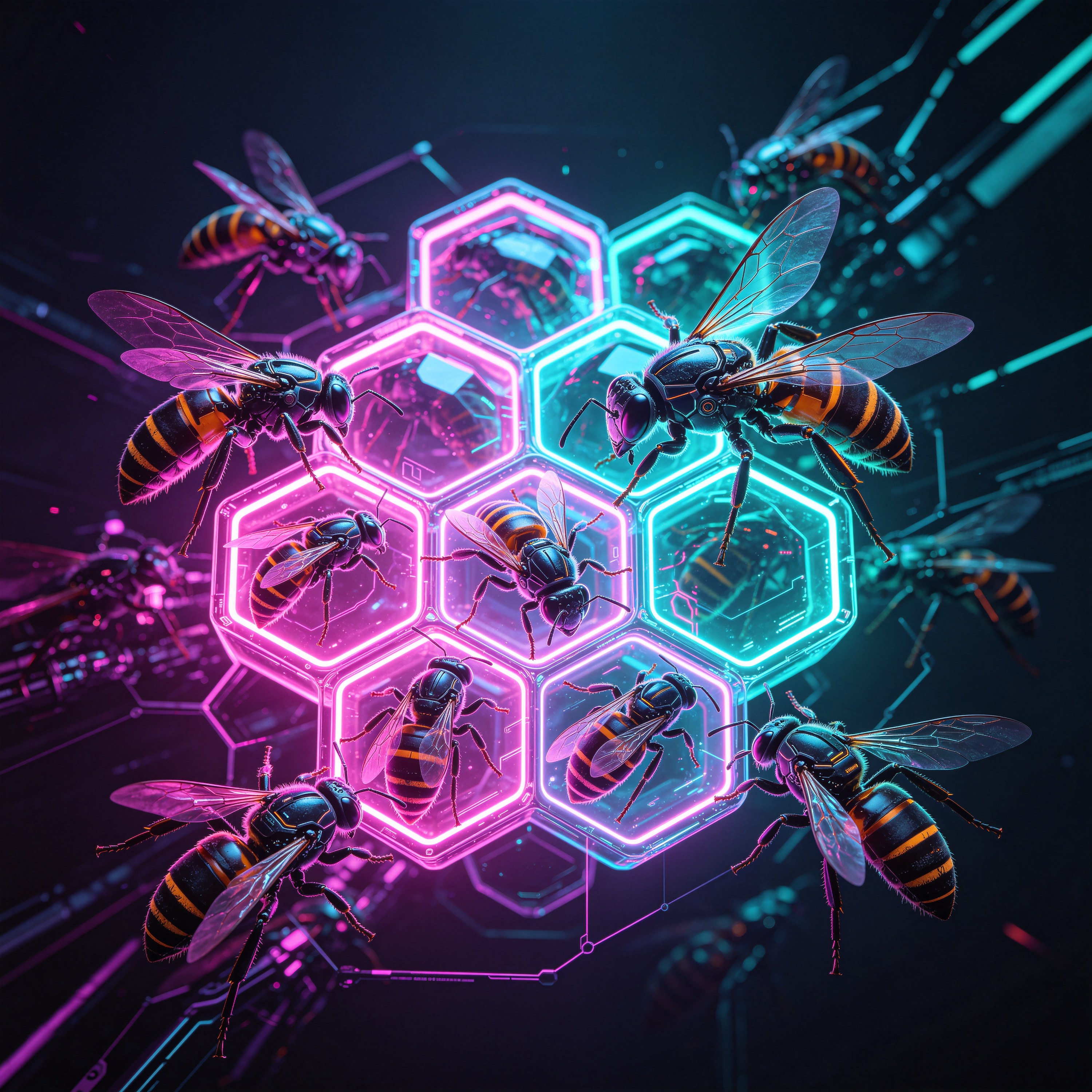 Neon Honeycomb