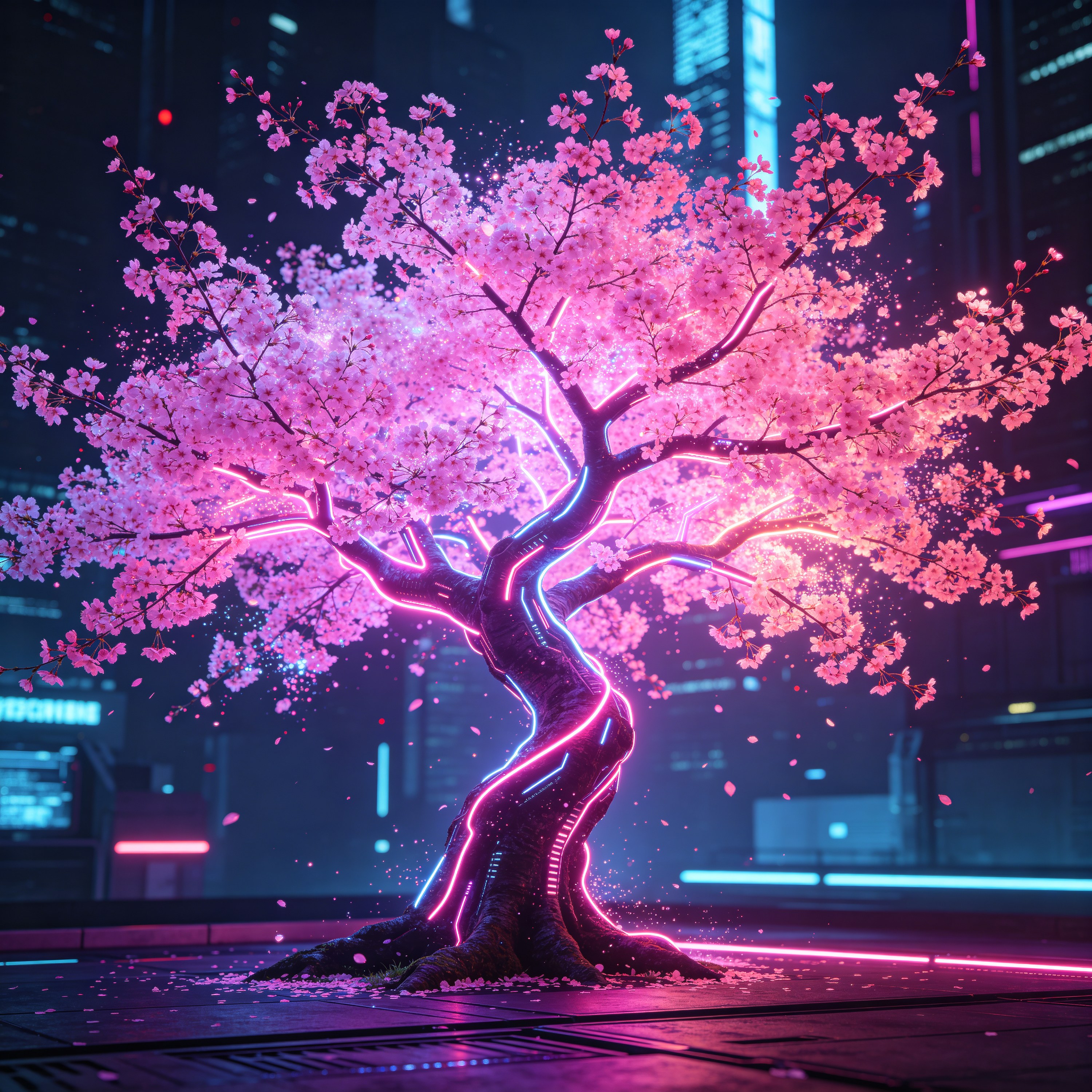 Neon Cherry Blossom