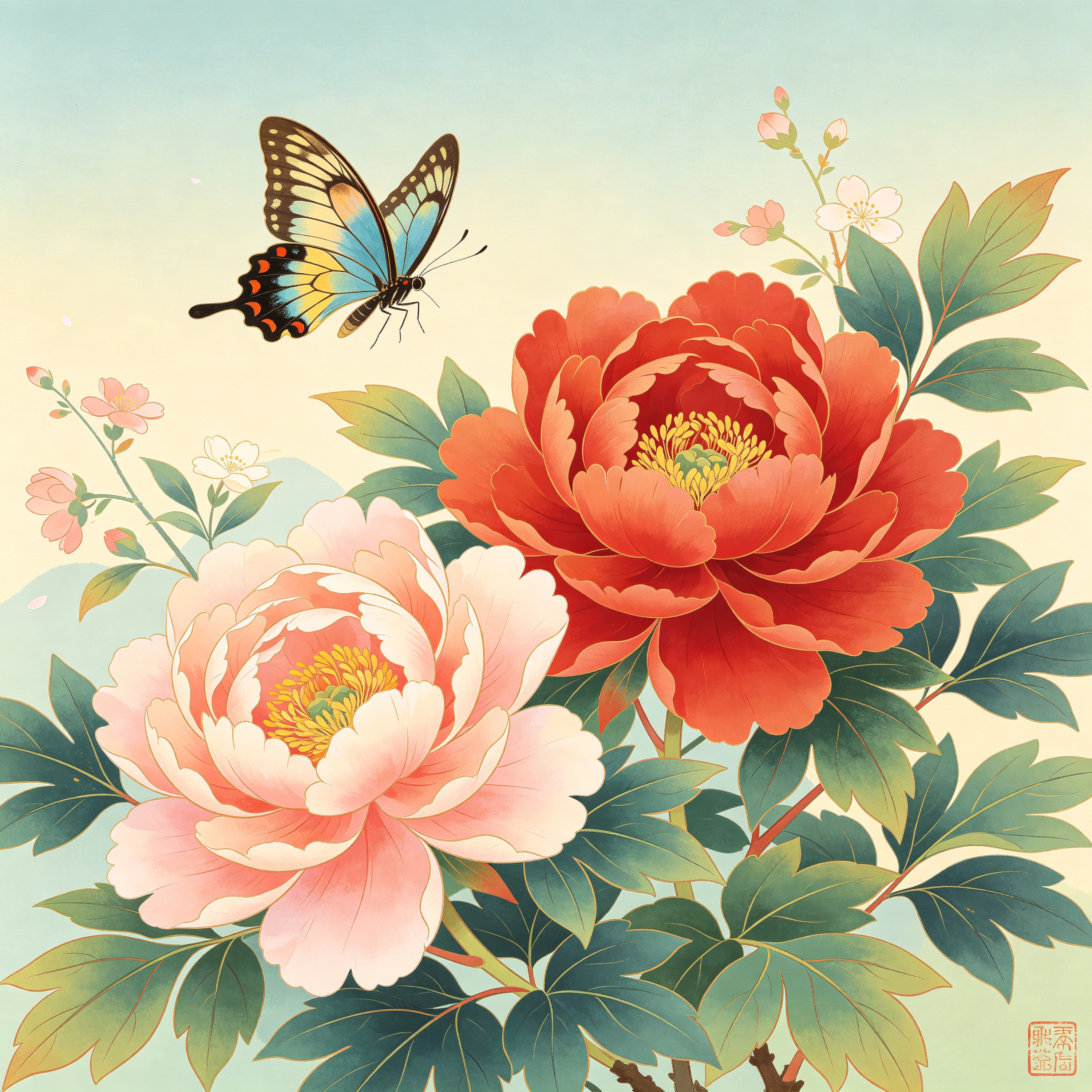 Ukiyo-e Peony