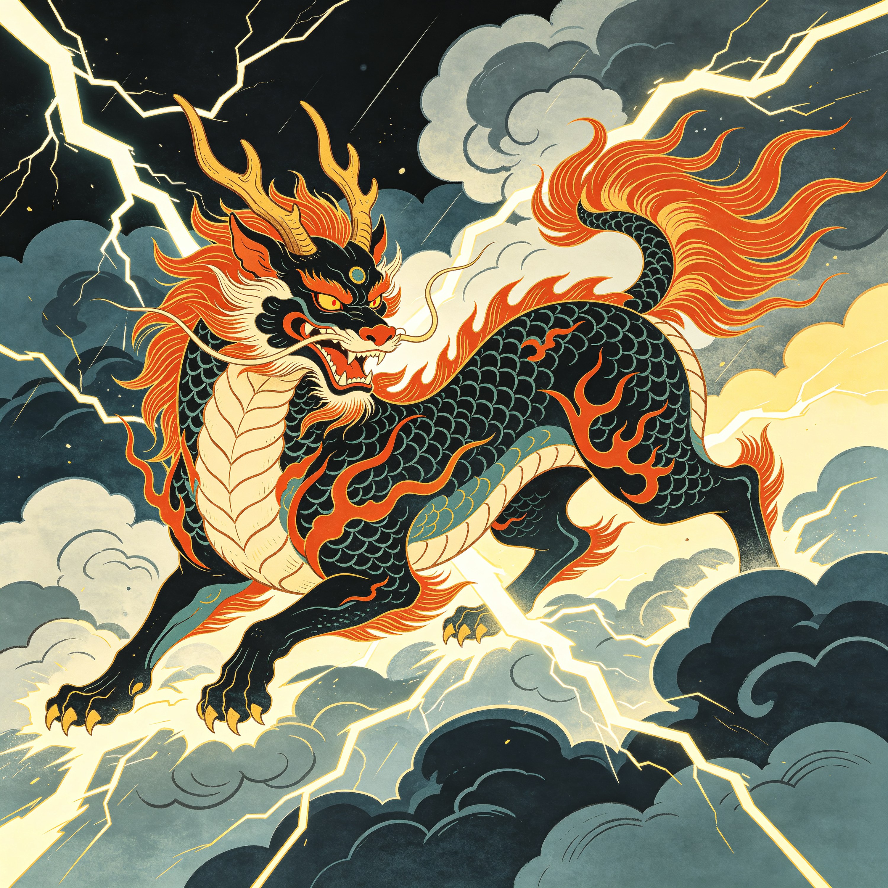 Ukiyo-e Thunder Beast