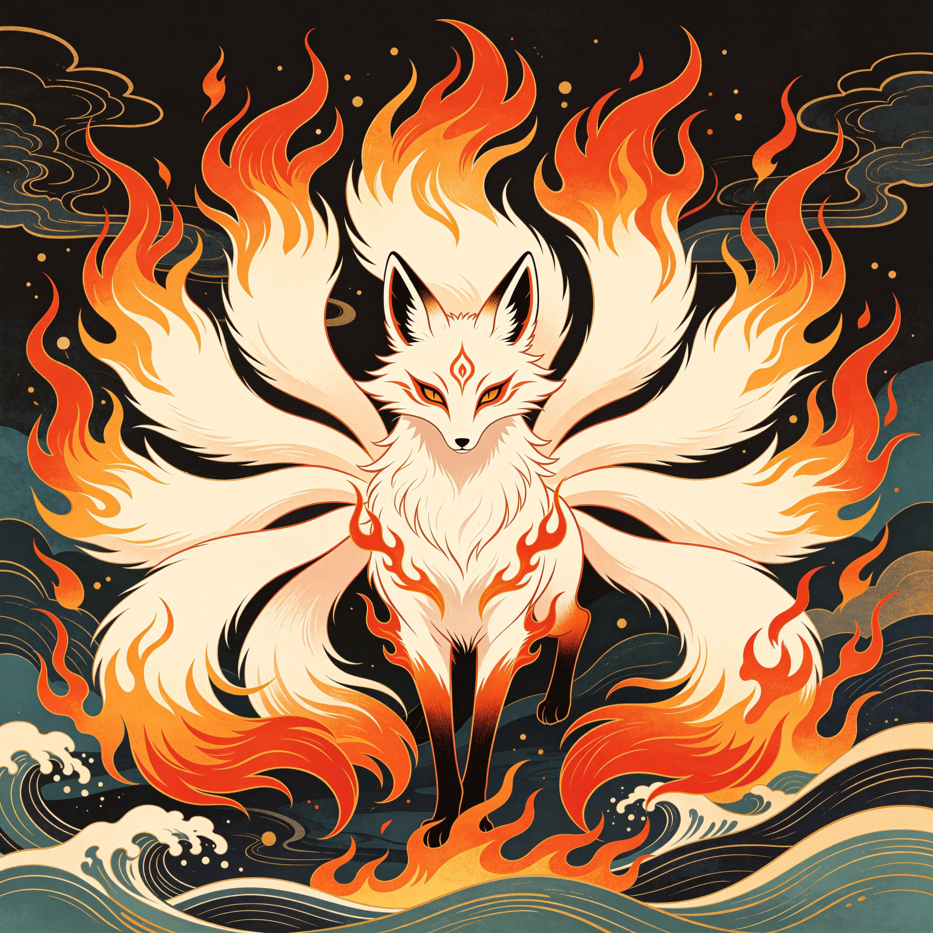 Ukiyo-e Nine-tailed Fox