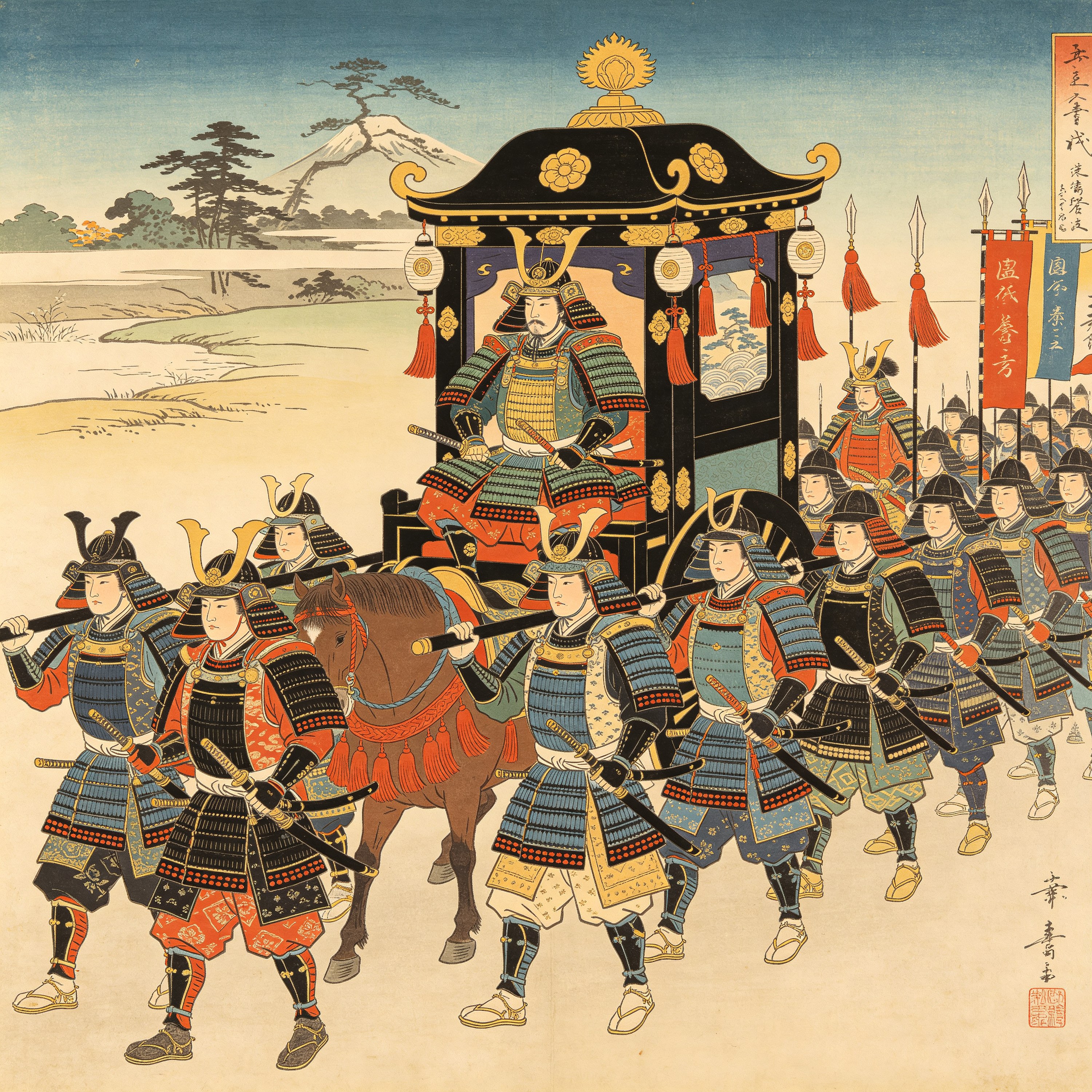 Ukiyo-e Daimyo Procession