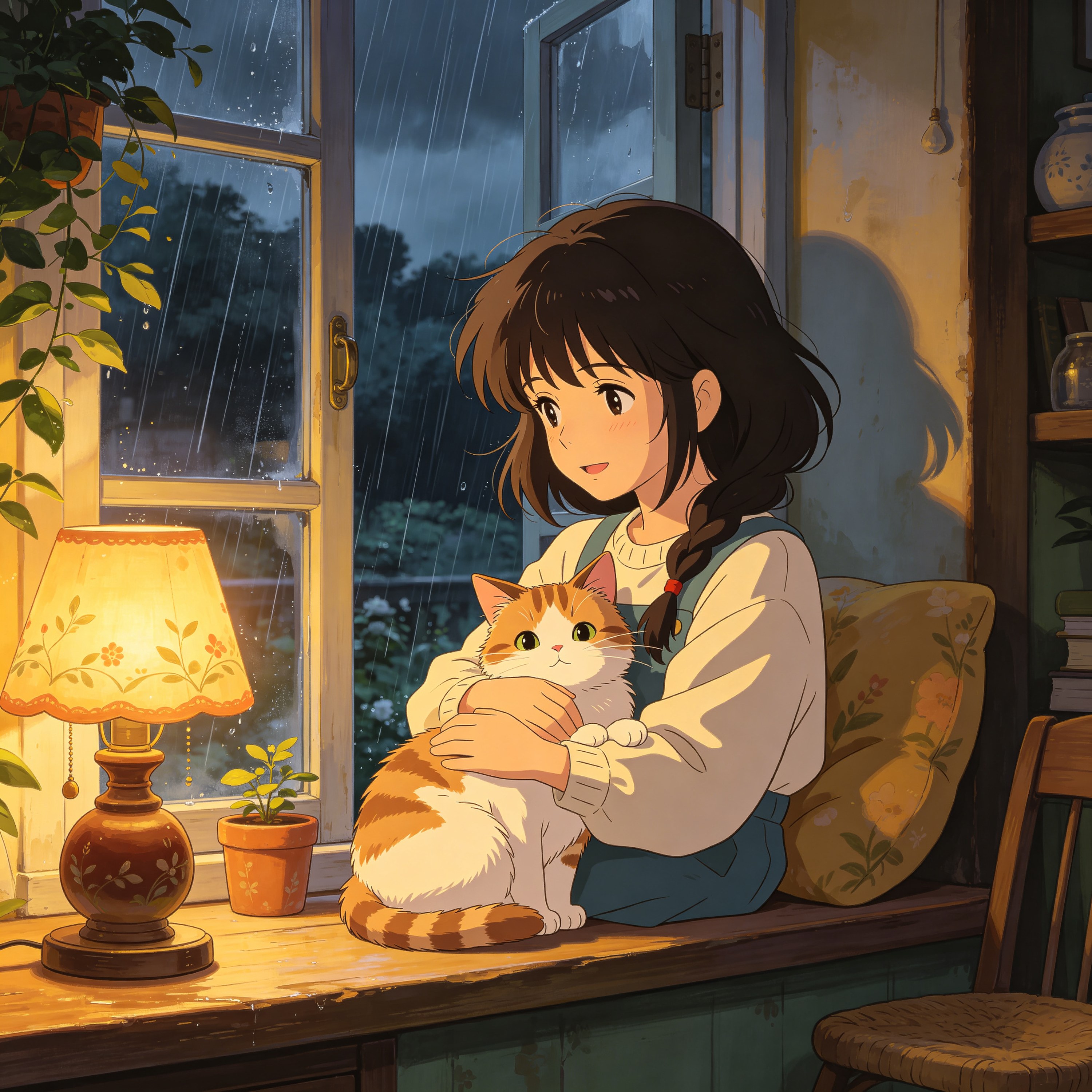 Cat and Girl