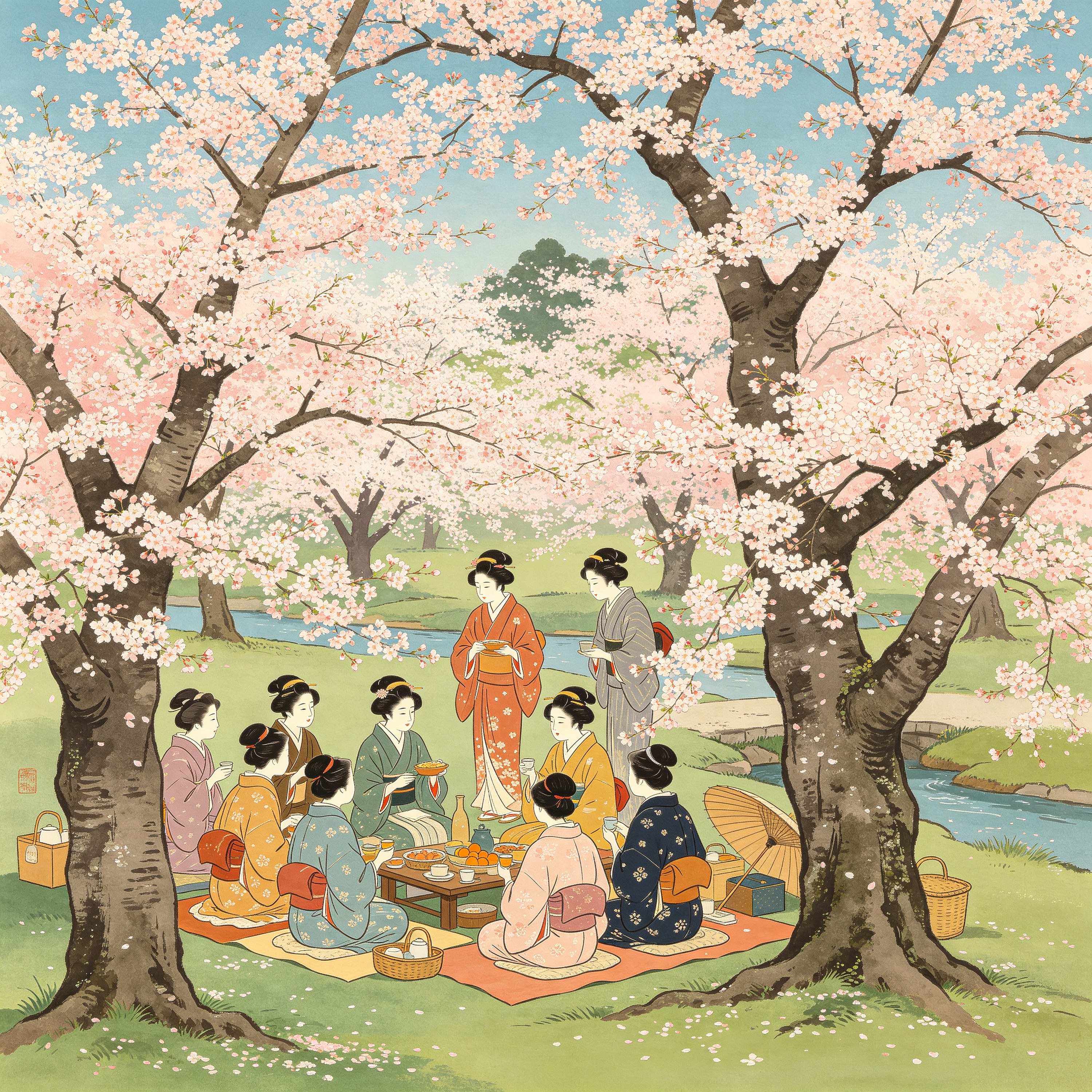 Ukiyo-e Cherry Blossom