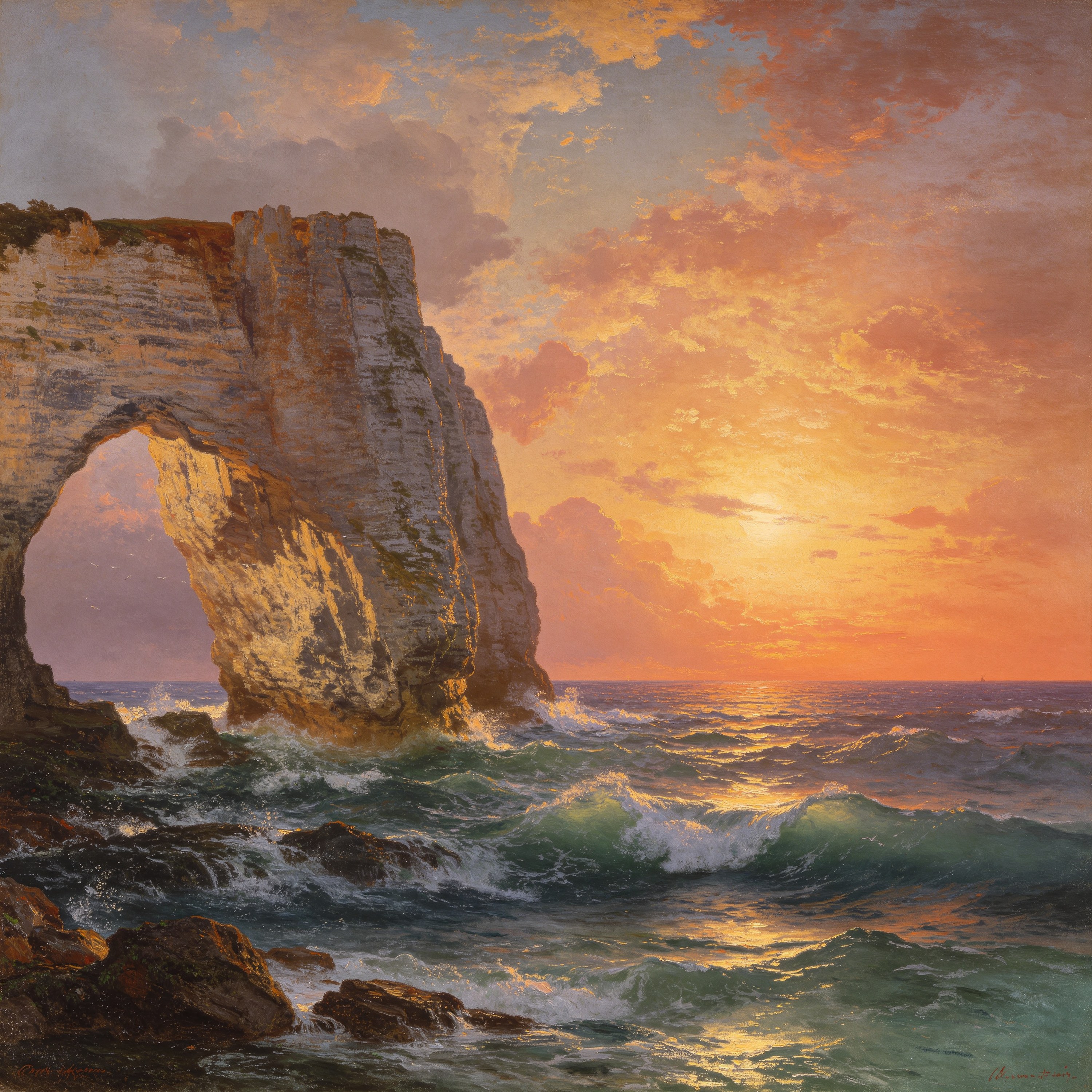 Oil Seaside Cliff