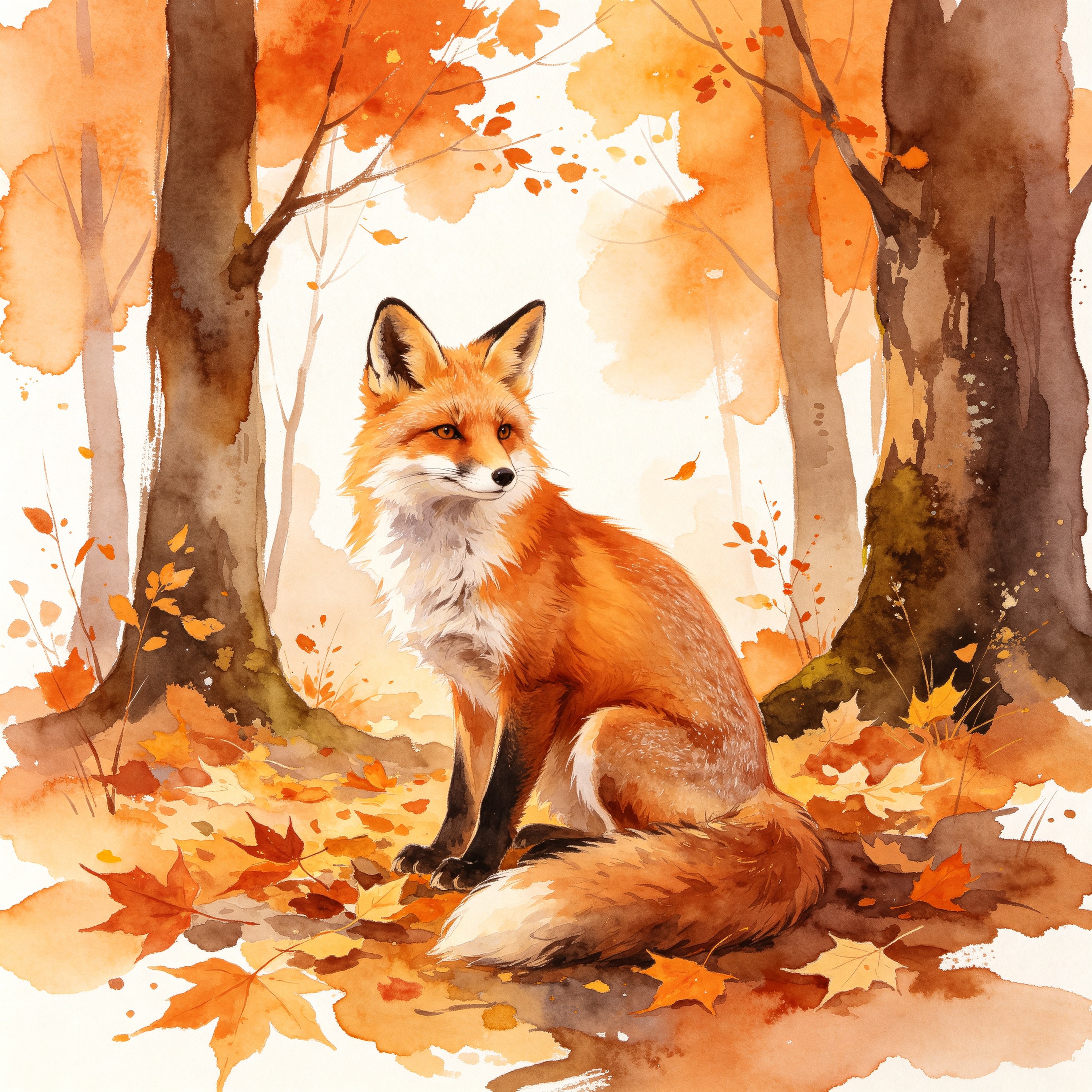 Watercolor Fox