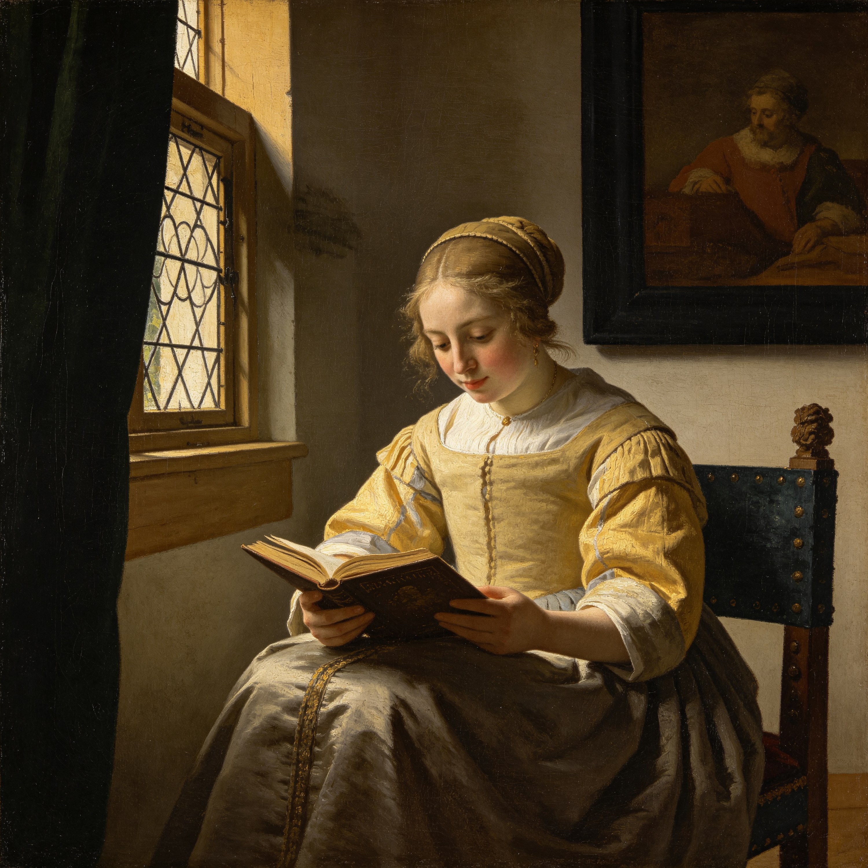 Oil Reading Girl