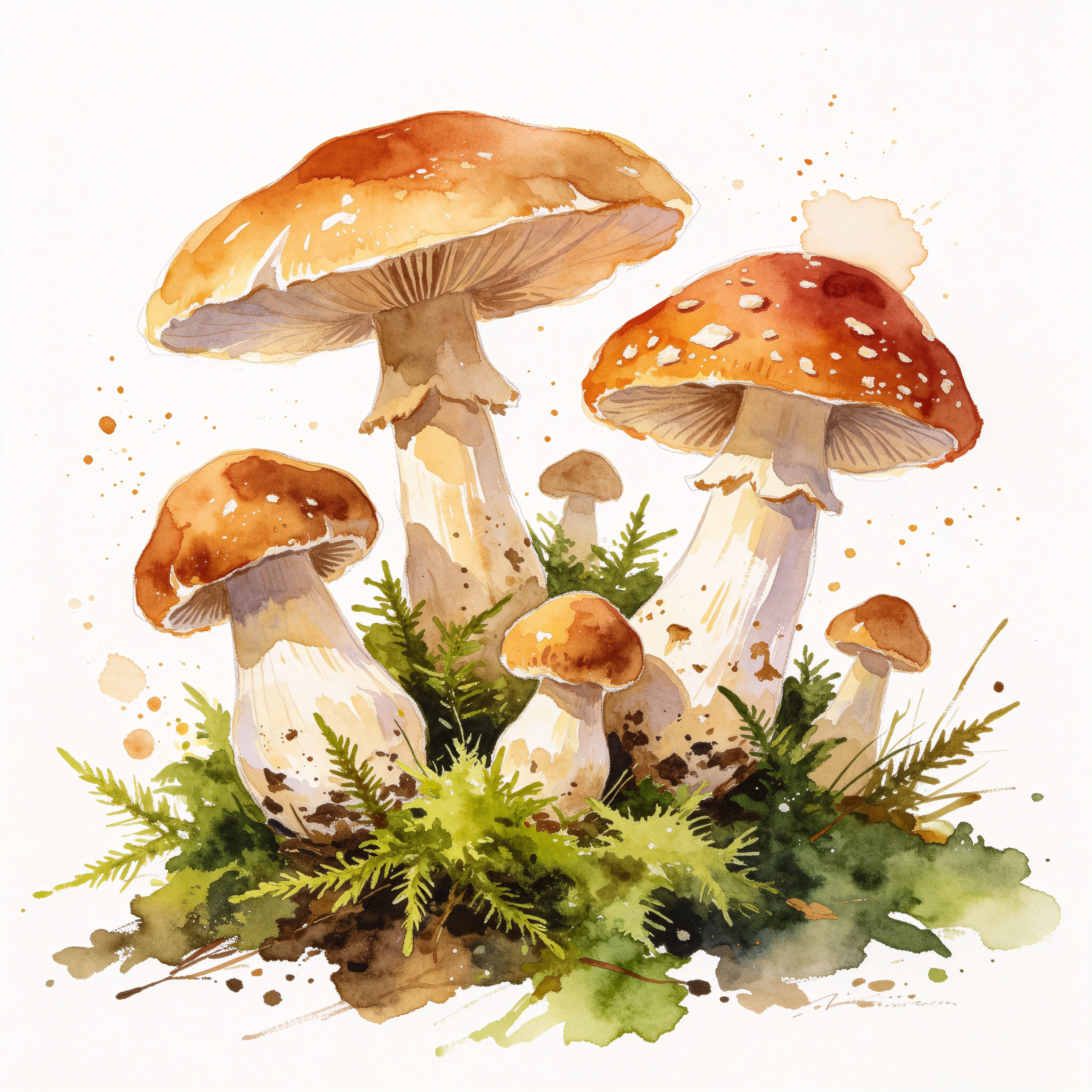 Watercolor Mushroom