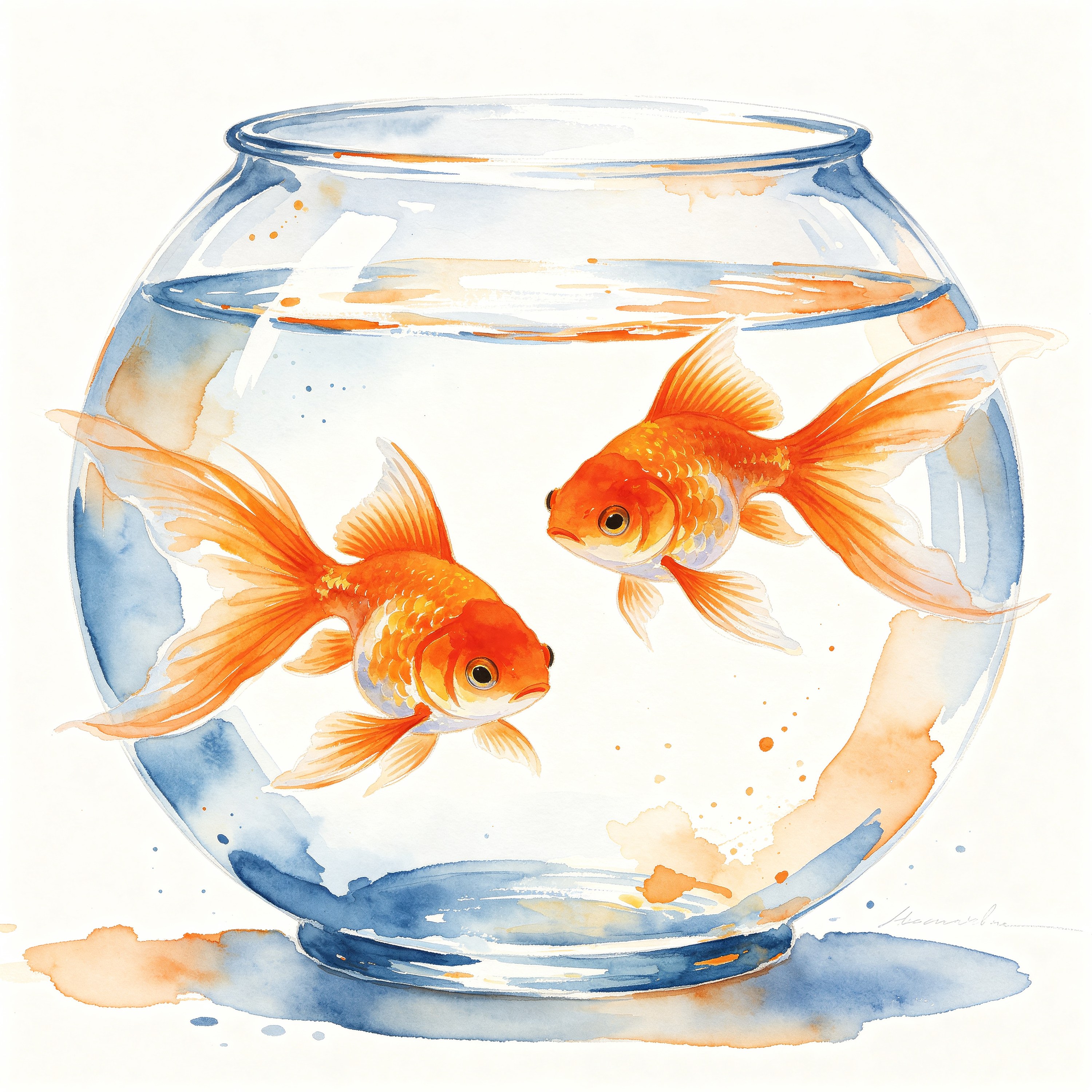 Watercolor Goldfish