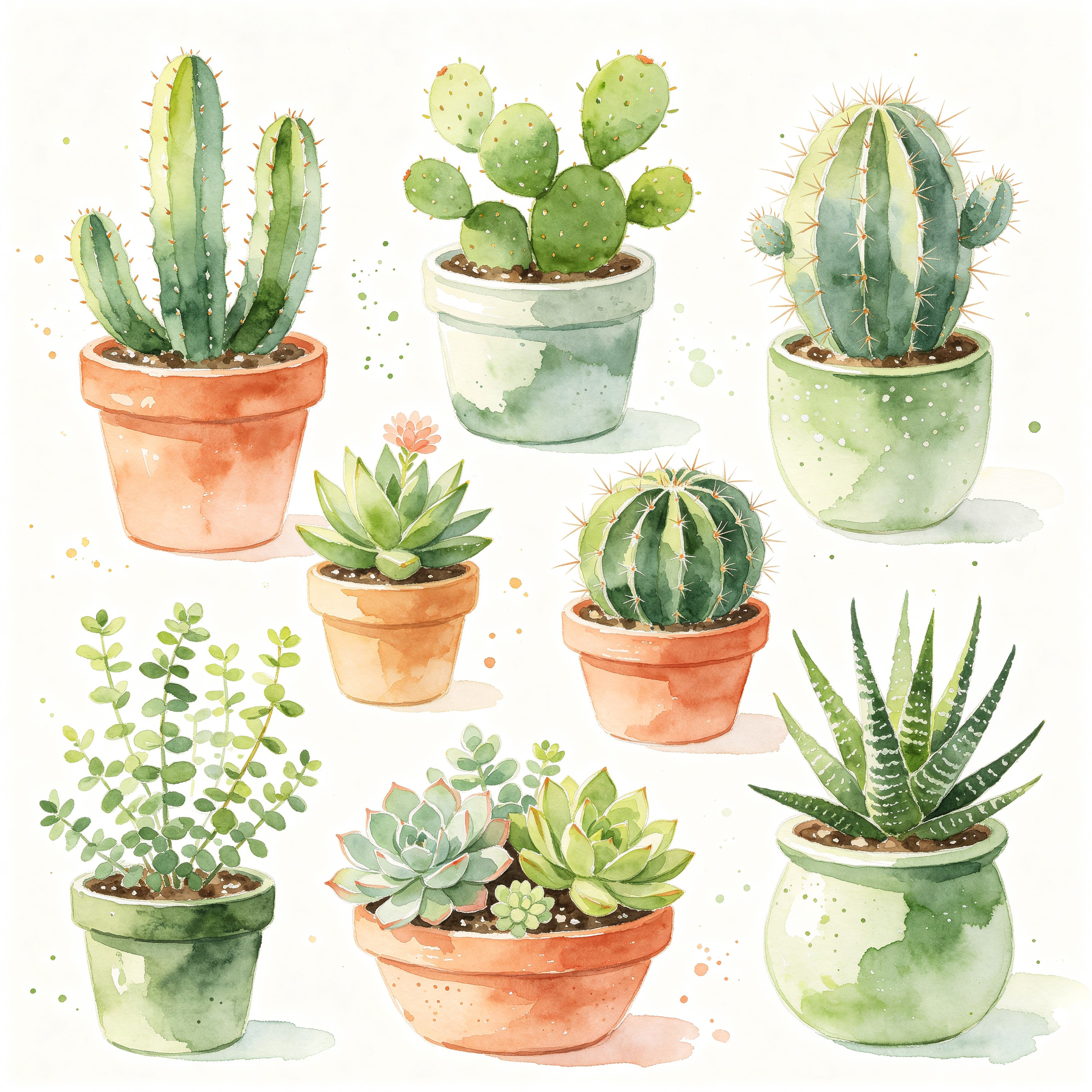 Watercolor Cactus