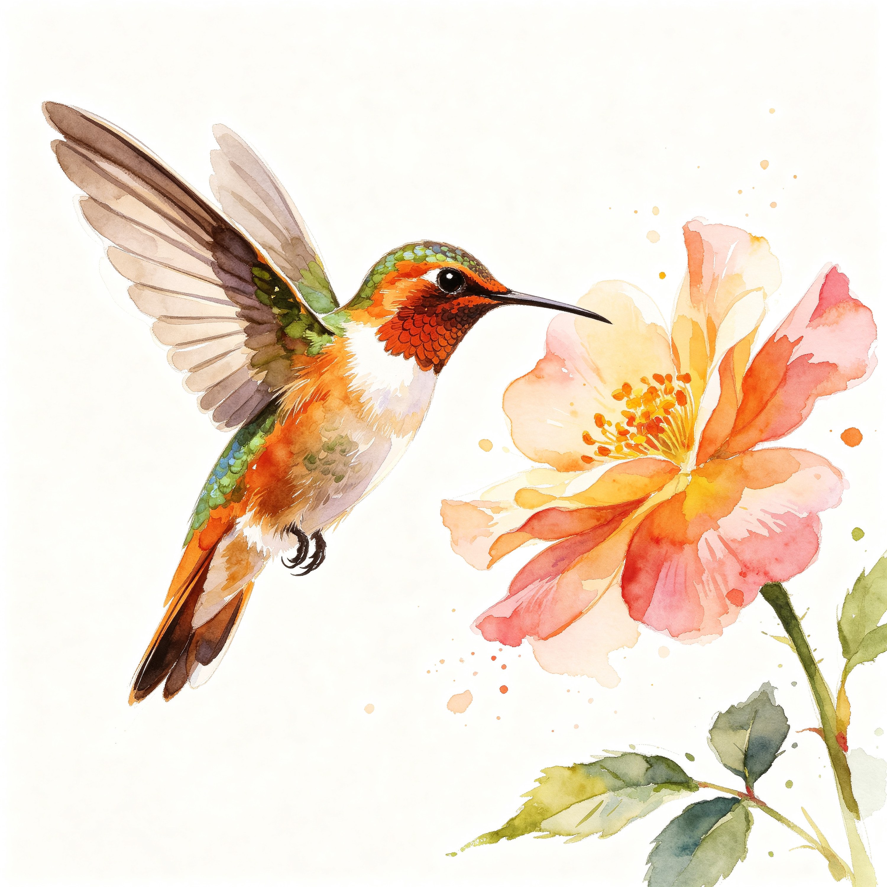 Watercolor Hummingbird