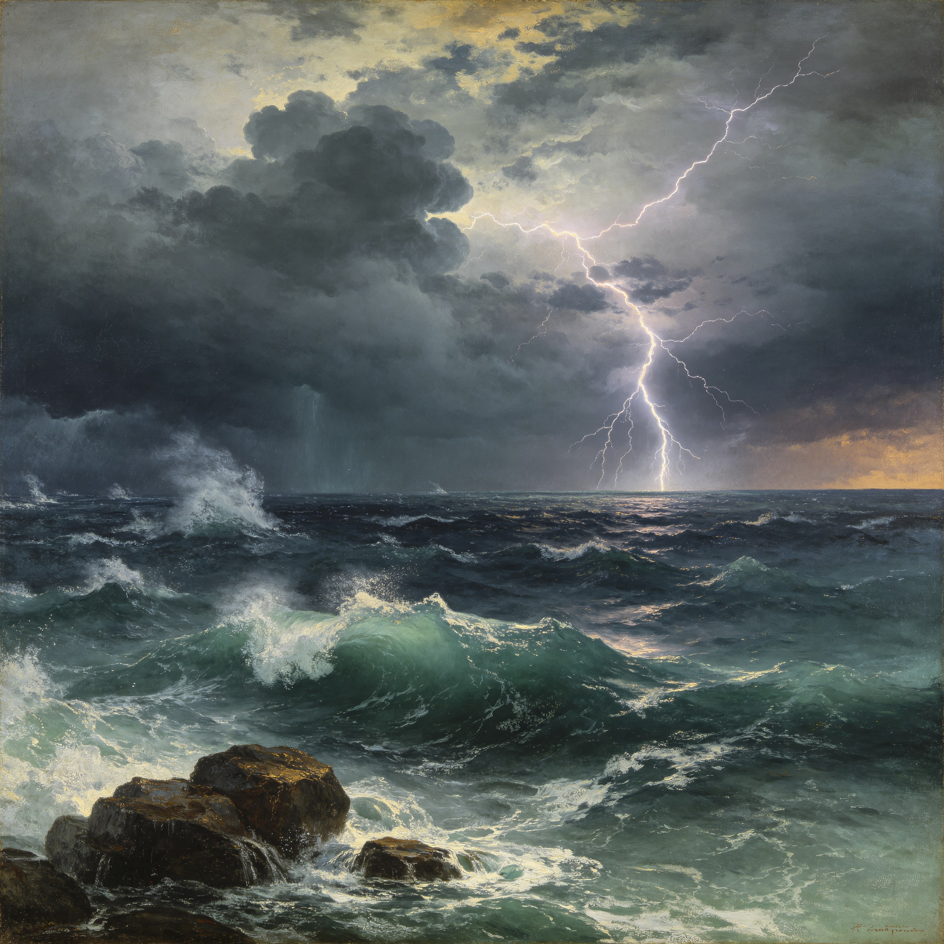 Oil Stormy Sea
