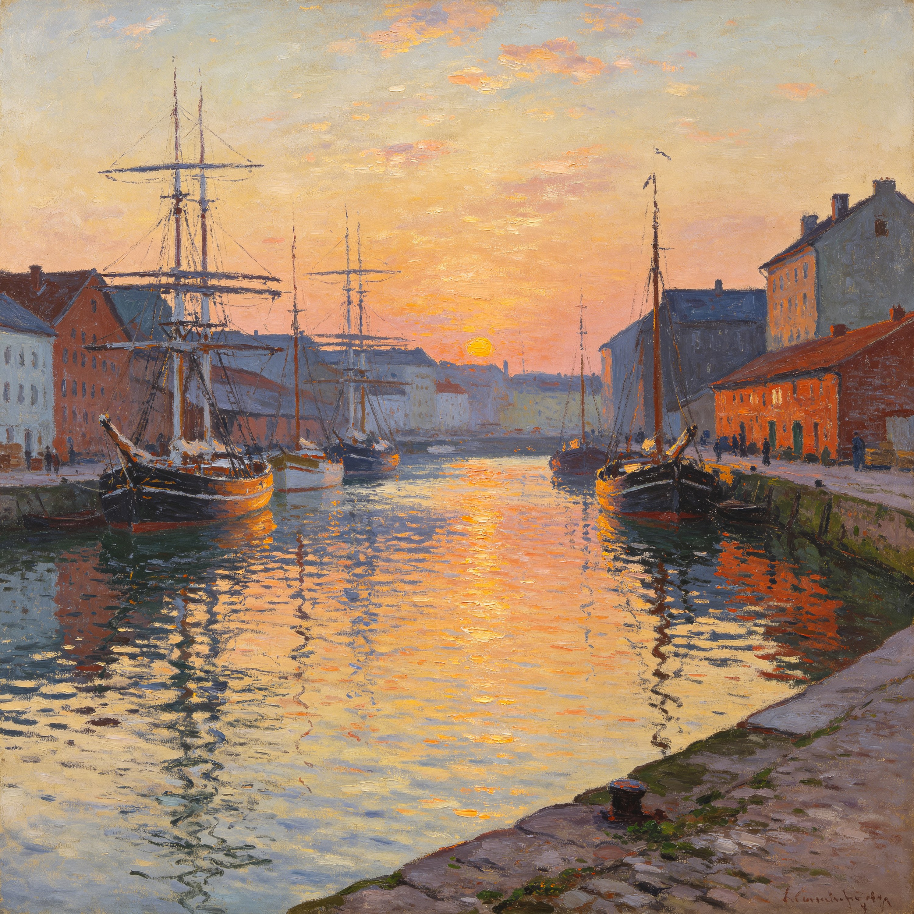 Oil Harbor at Dusk