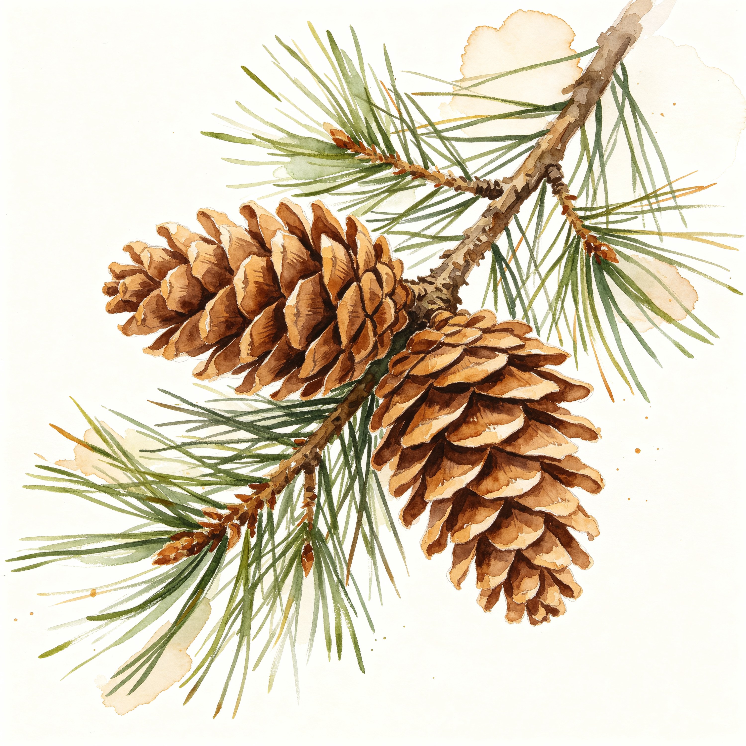 Watercolor Pinecone