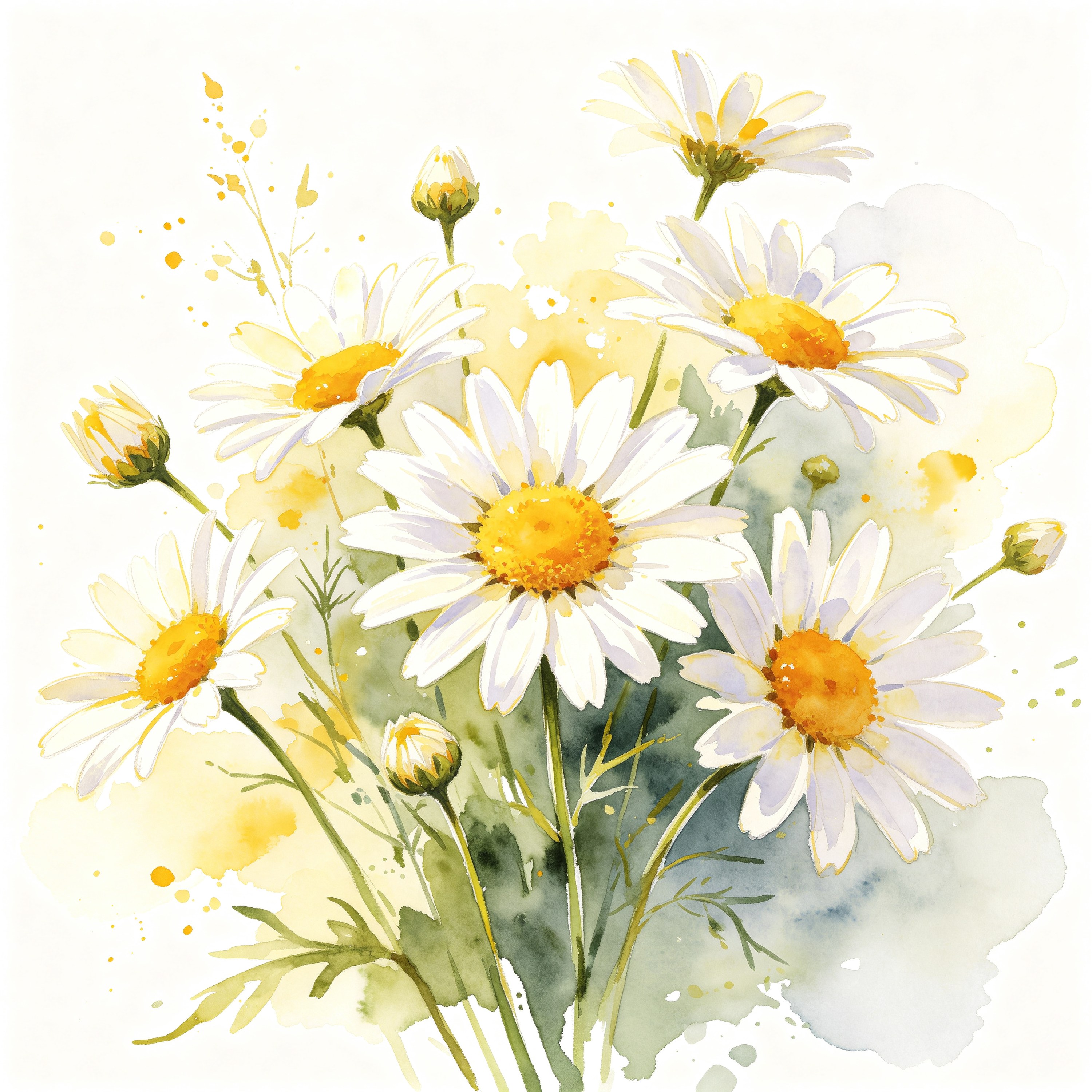 Watercolor Daisy