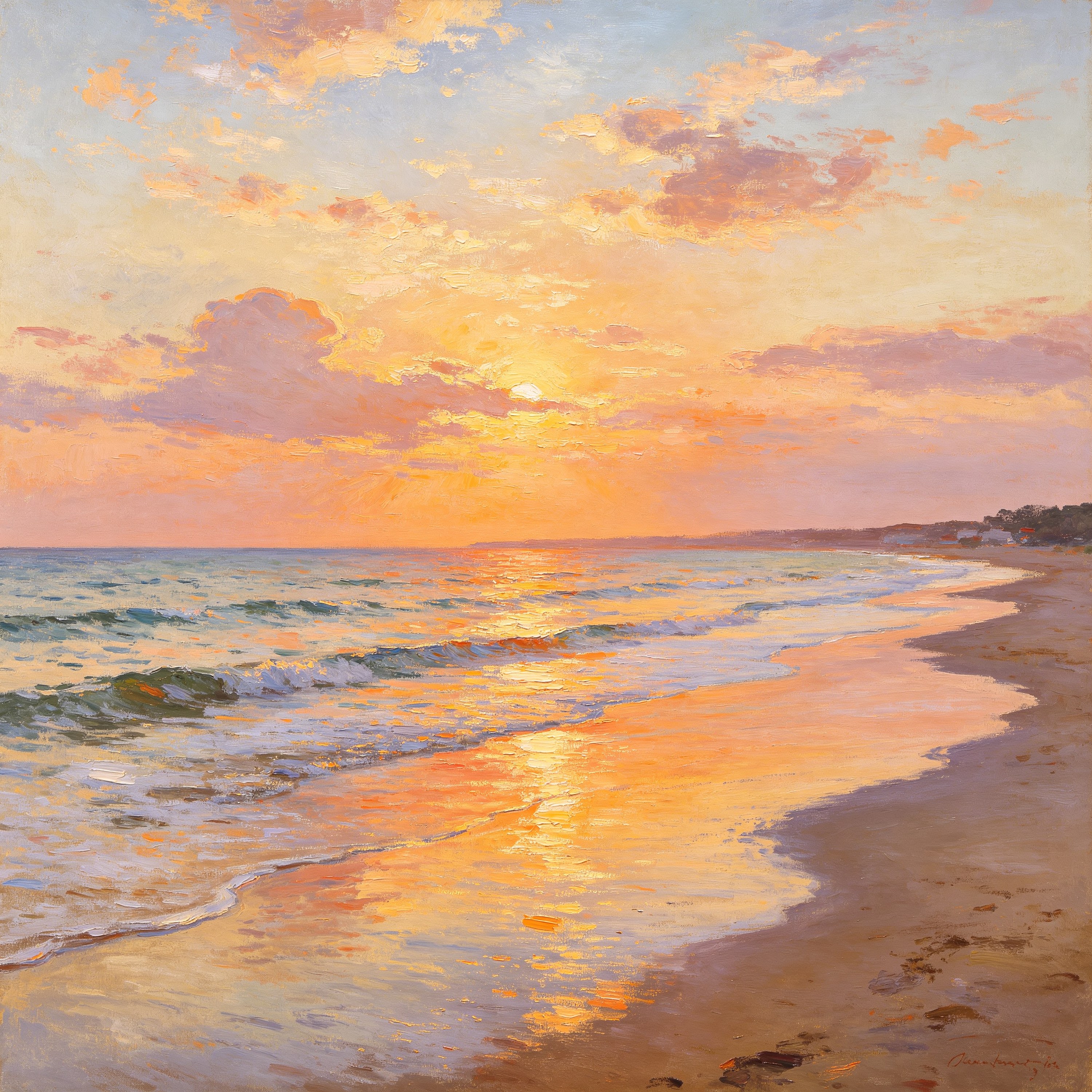Oil Sunset Beach