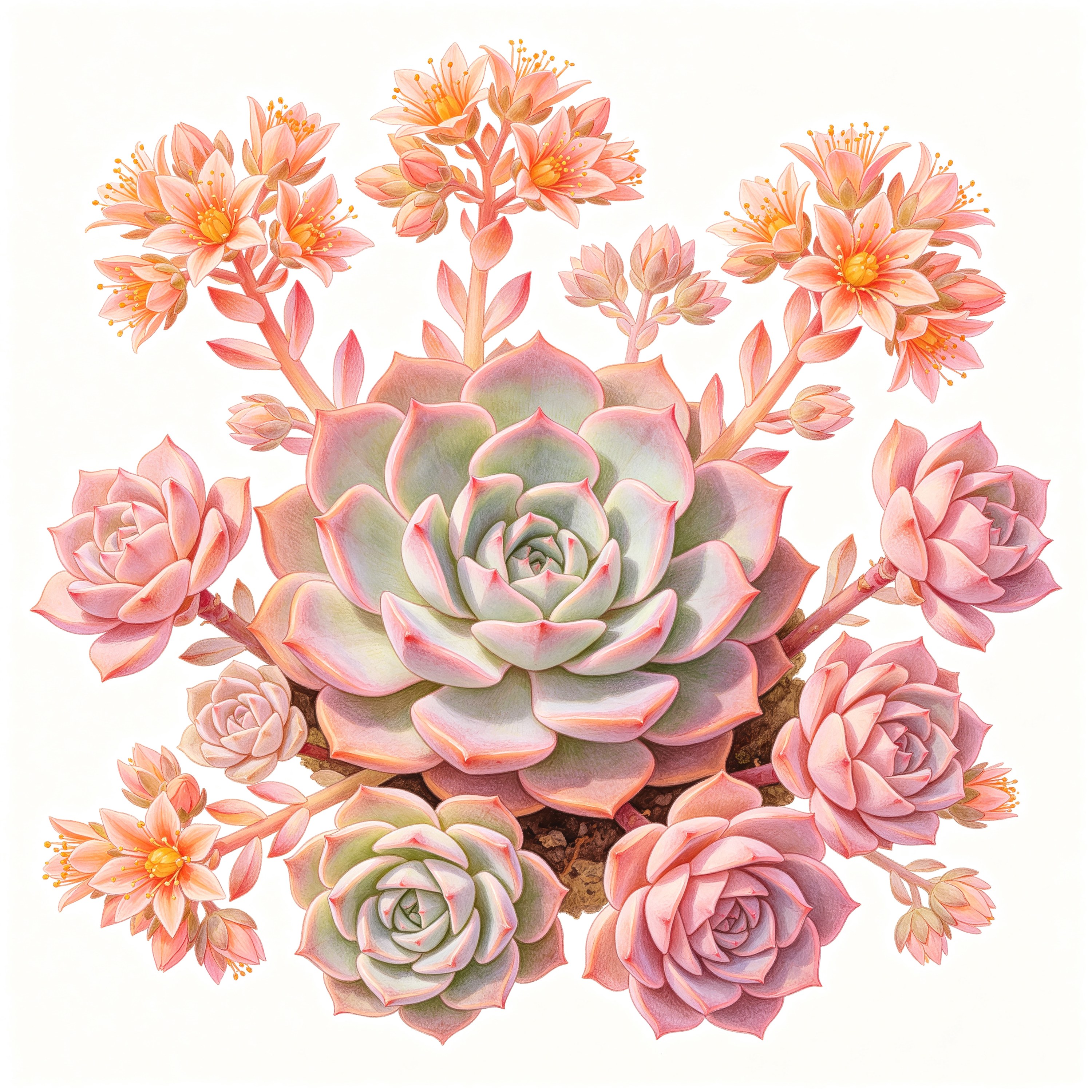 Botanical Succulent Flower