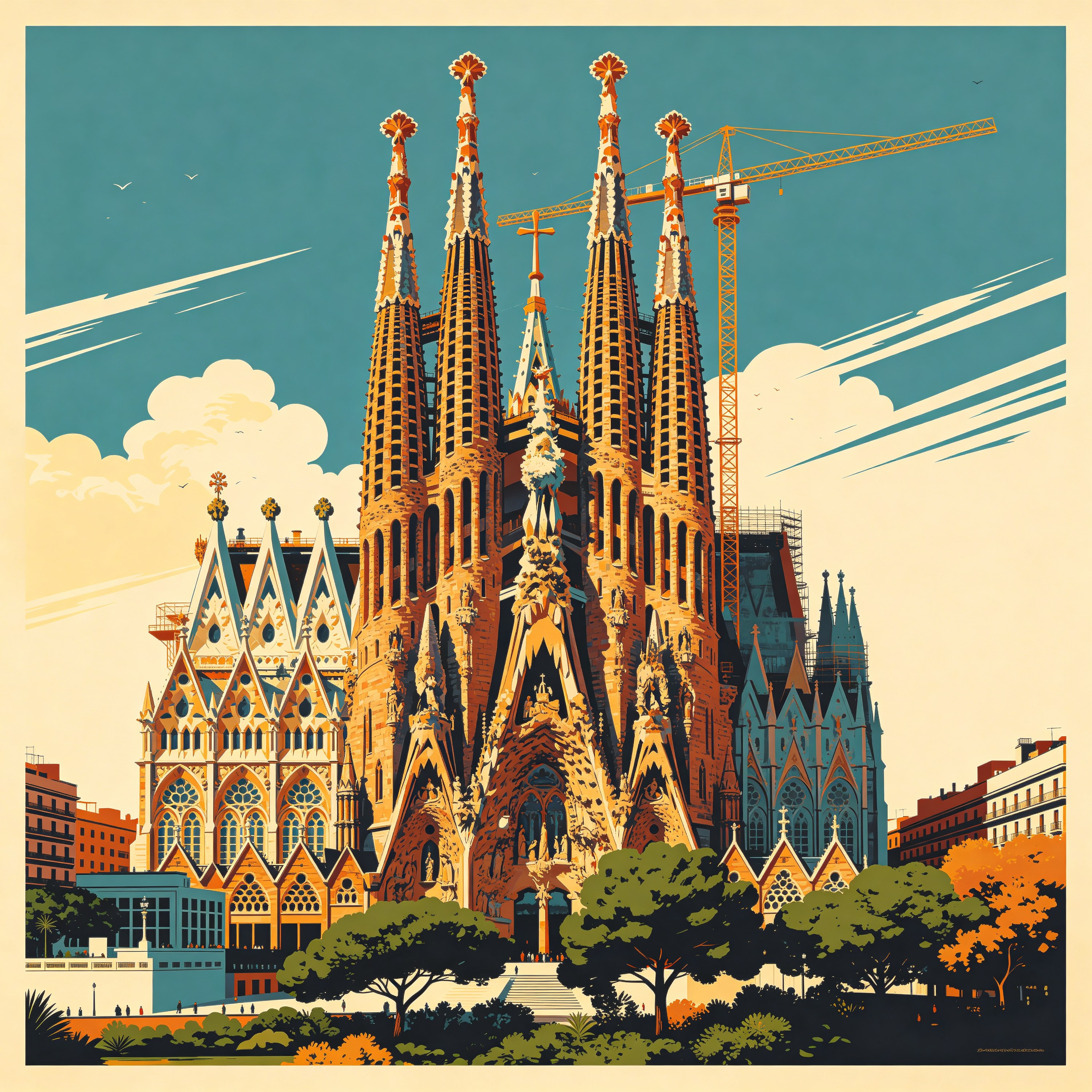 Barcelona Travel Poster