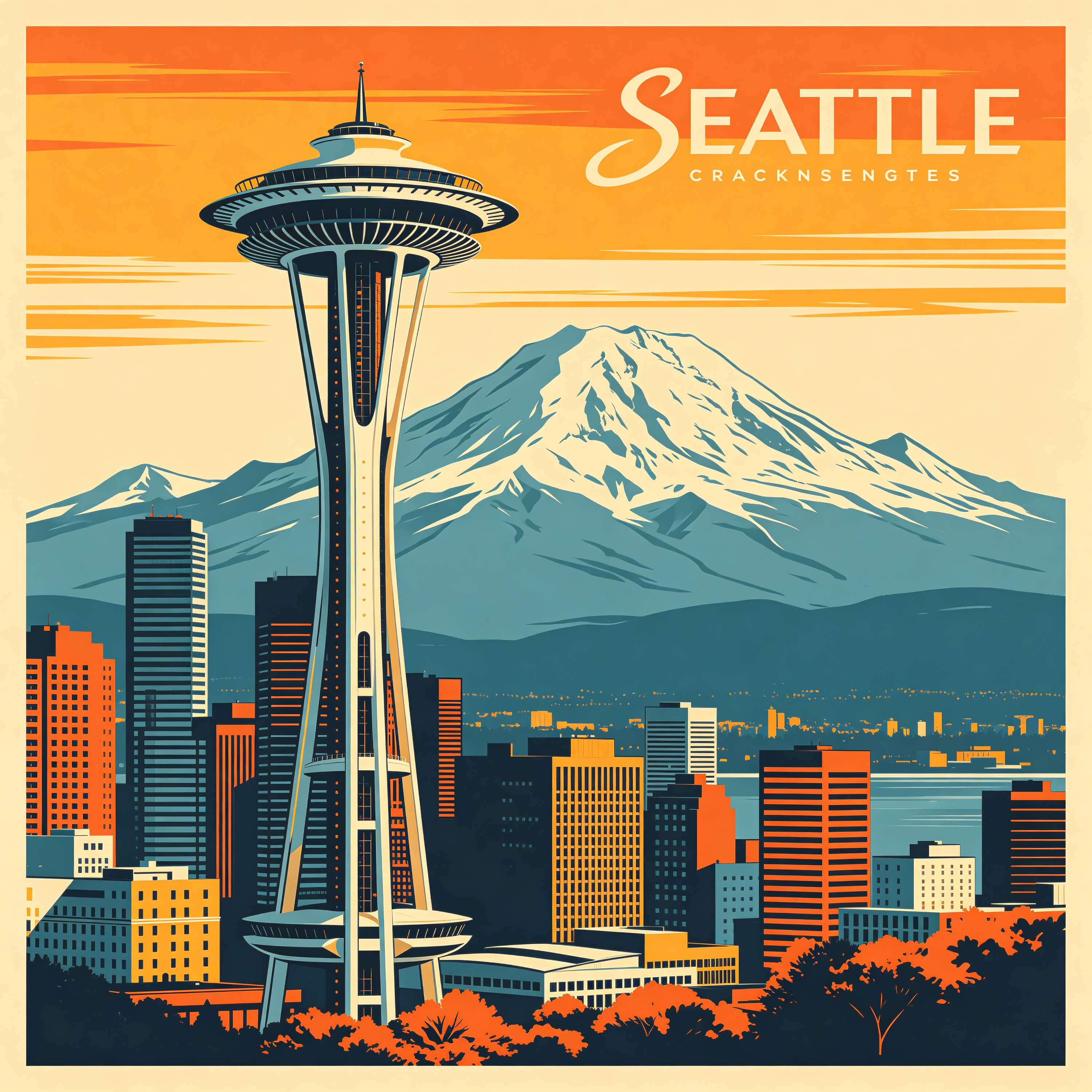 Seattle Travel Poster