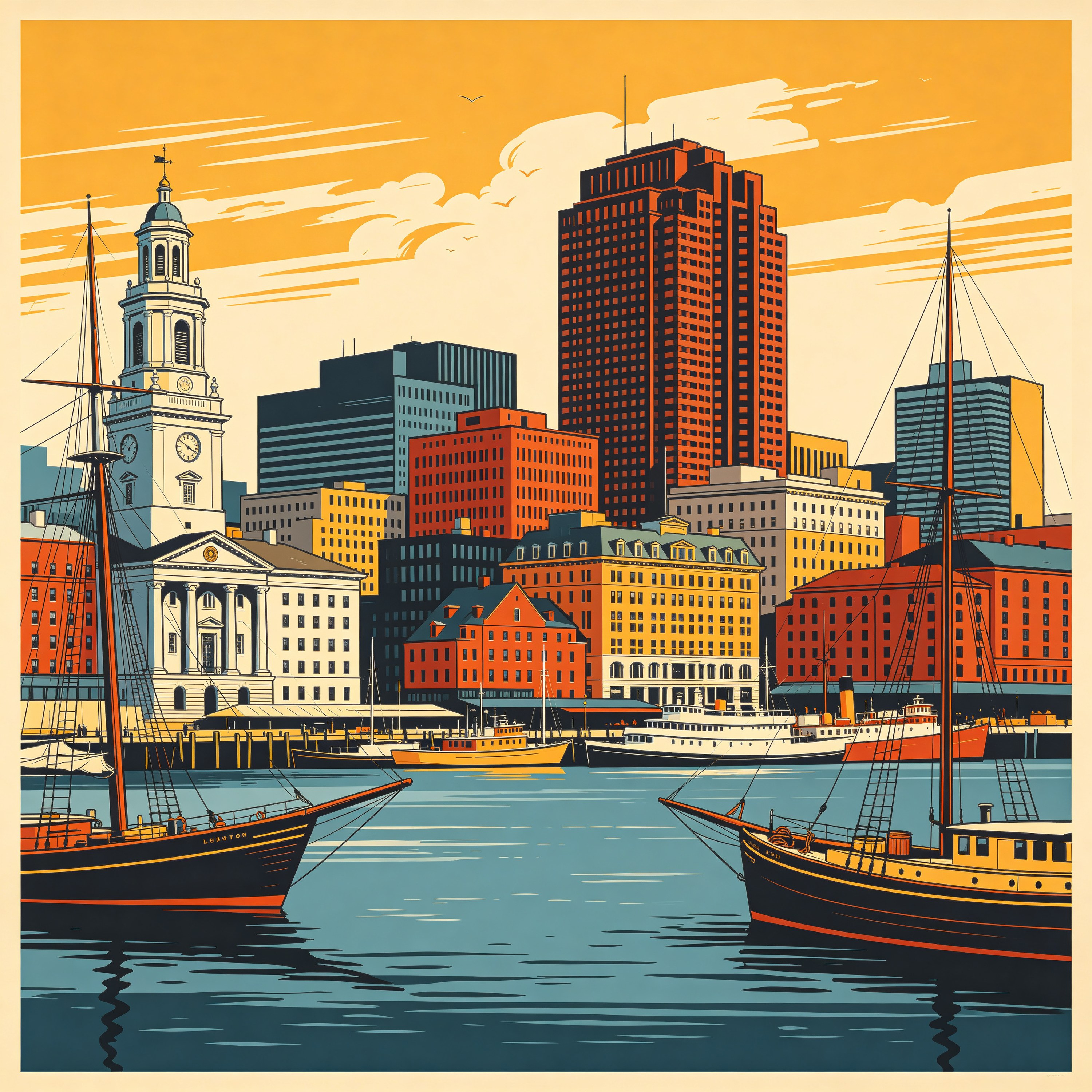 Boston Travel Poster