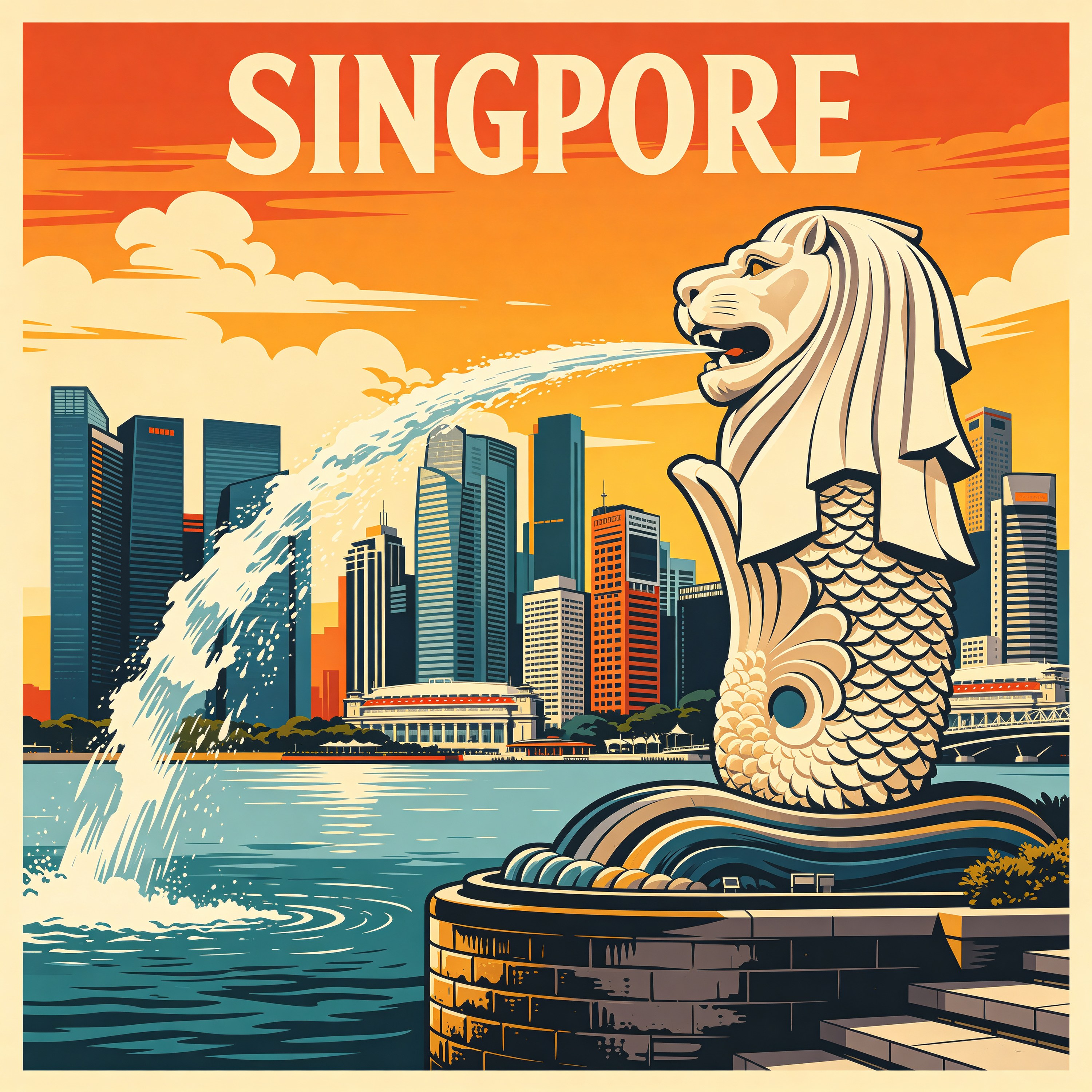Singapore Travel Poster