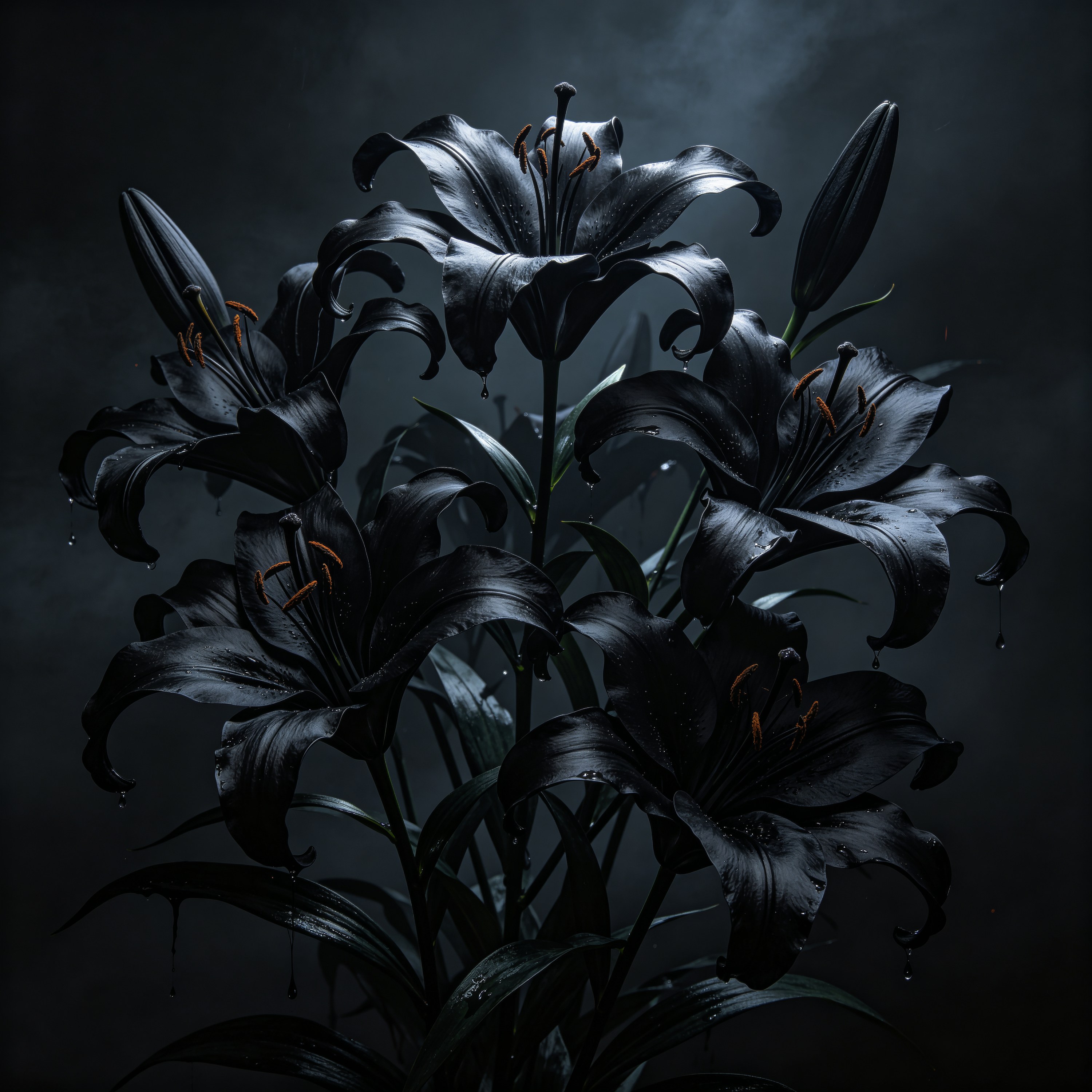 Dark Gothic Black Lily