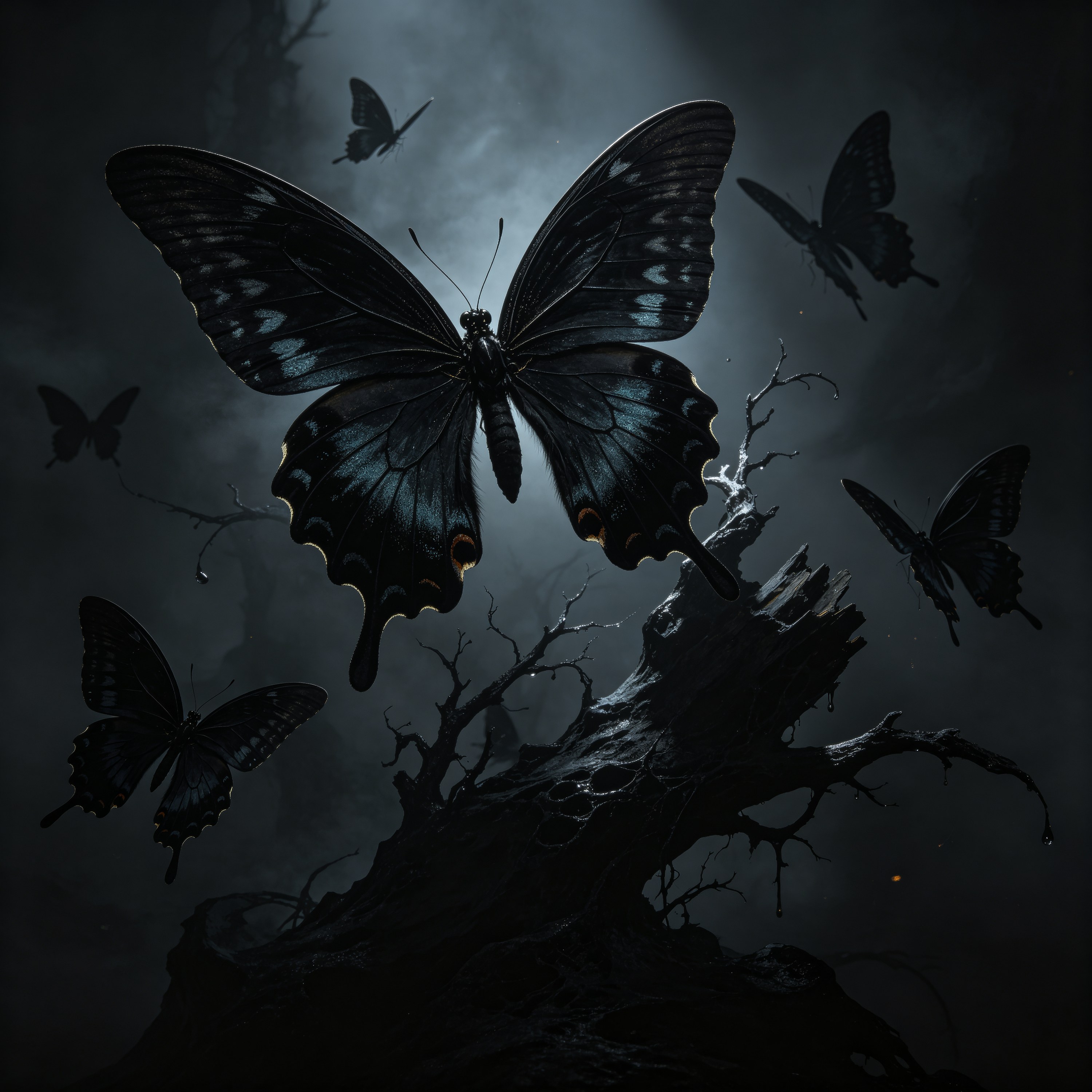 Dark Gothic Black Butterfly