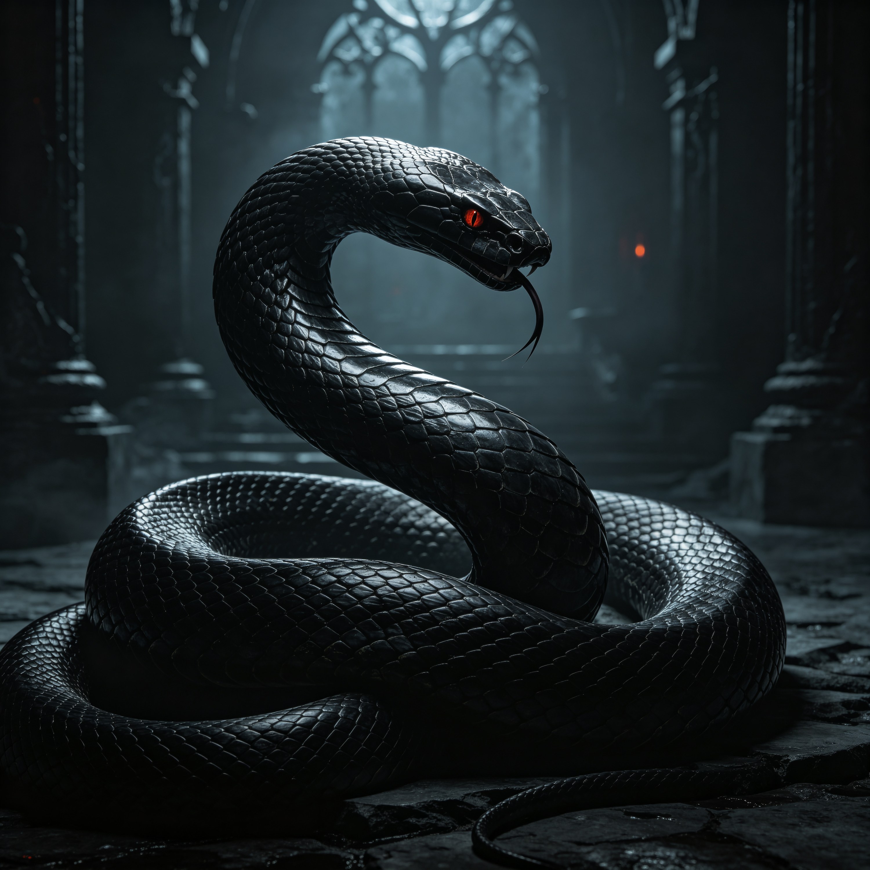 Dark Gothic Black Snake