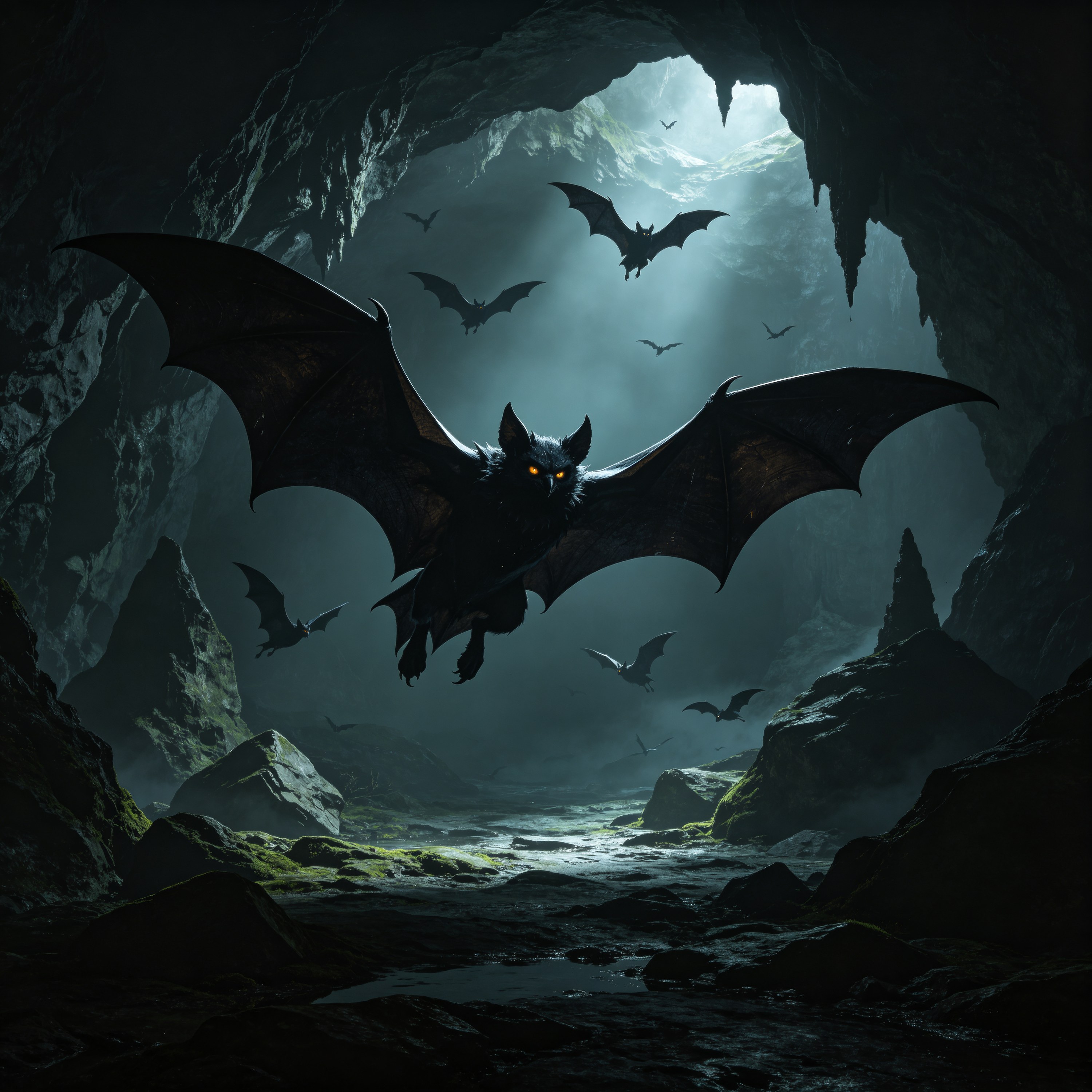 Dark Gothic Black Bat