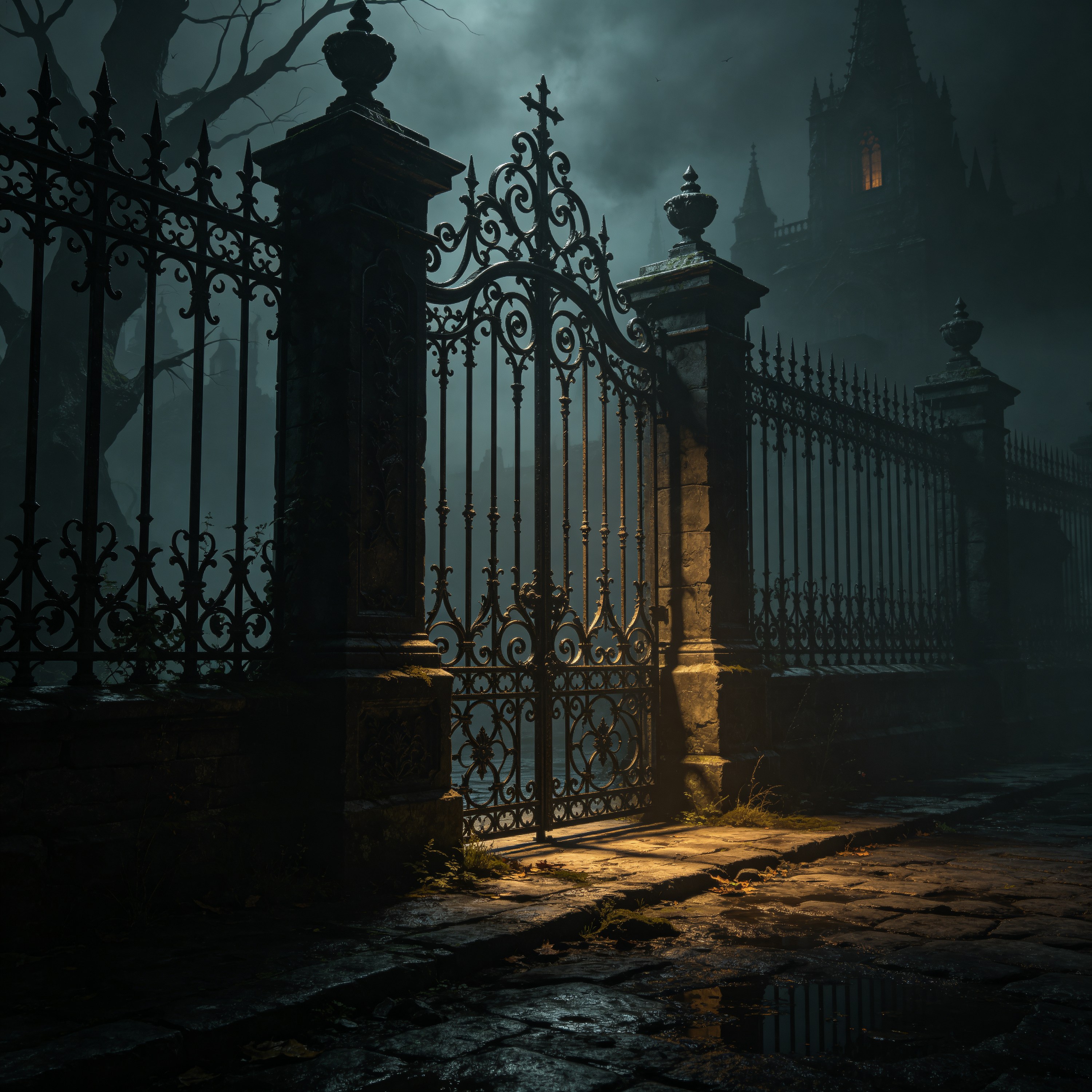 Dark Gothic Iron Fence
