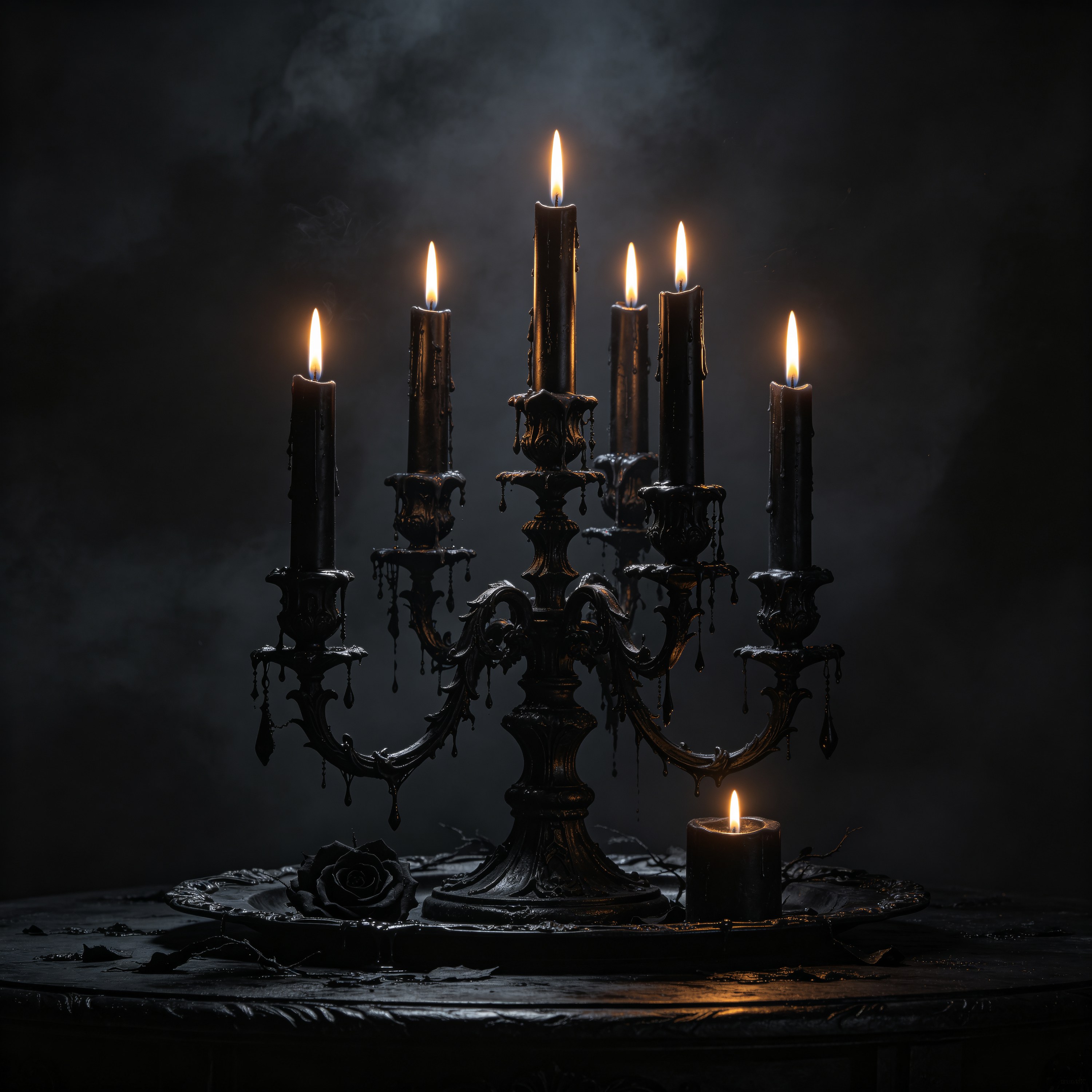 Dark Gothic Black Candle