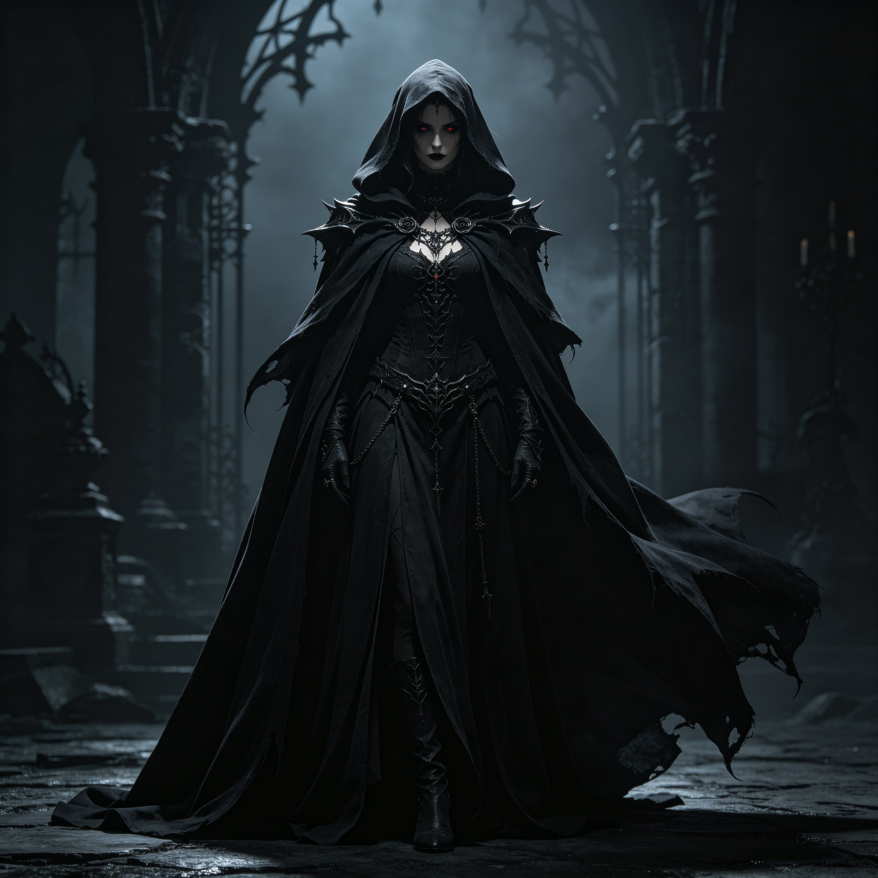 Dark Gothic Black Cloak