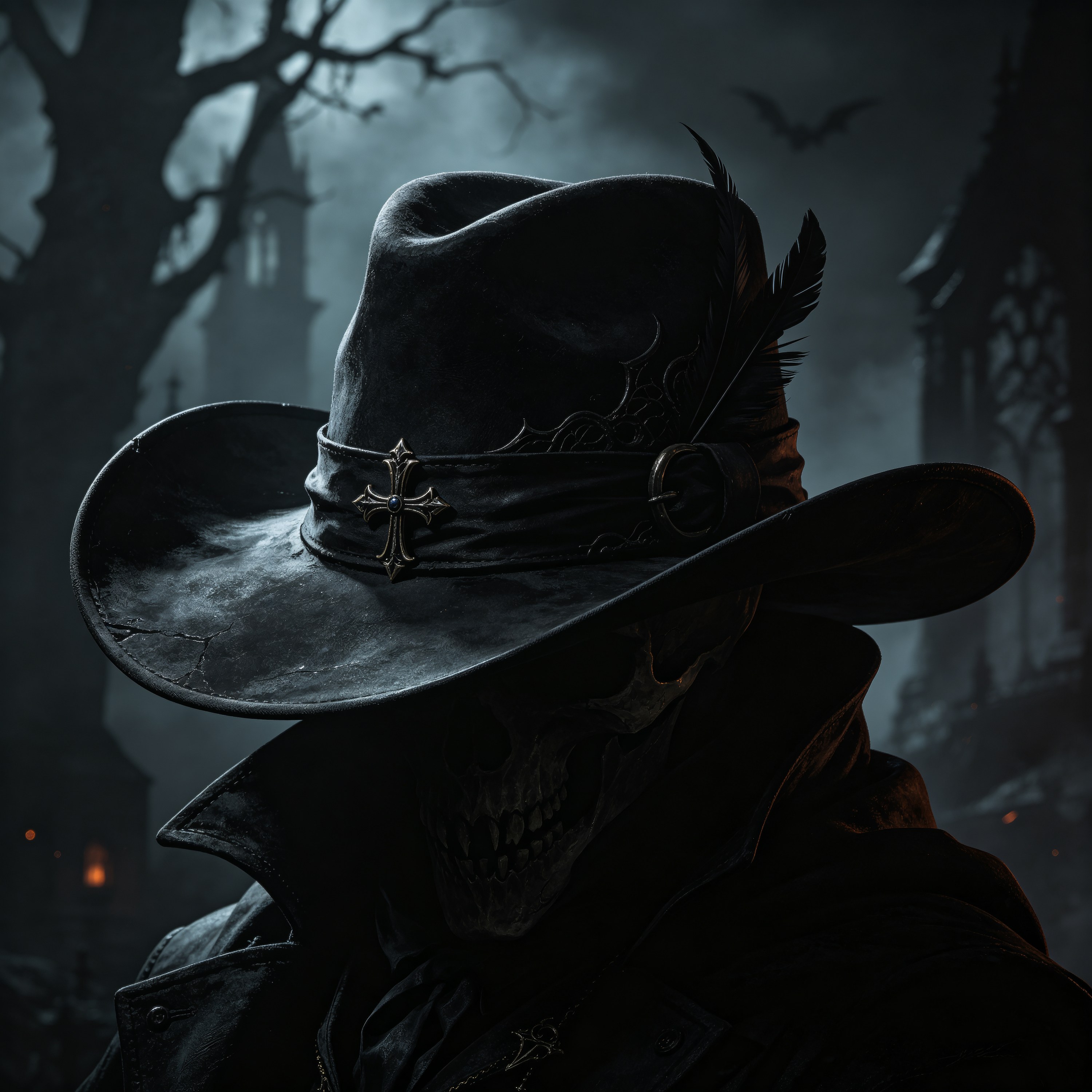 Dark Gothic Black Hat