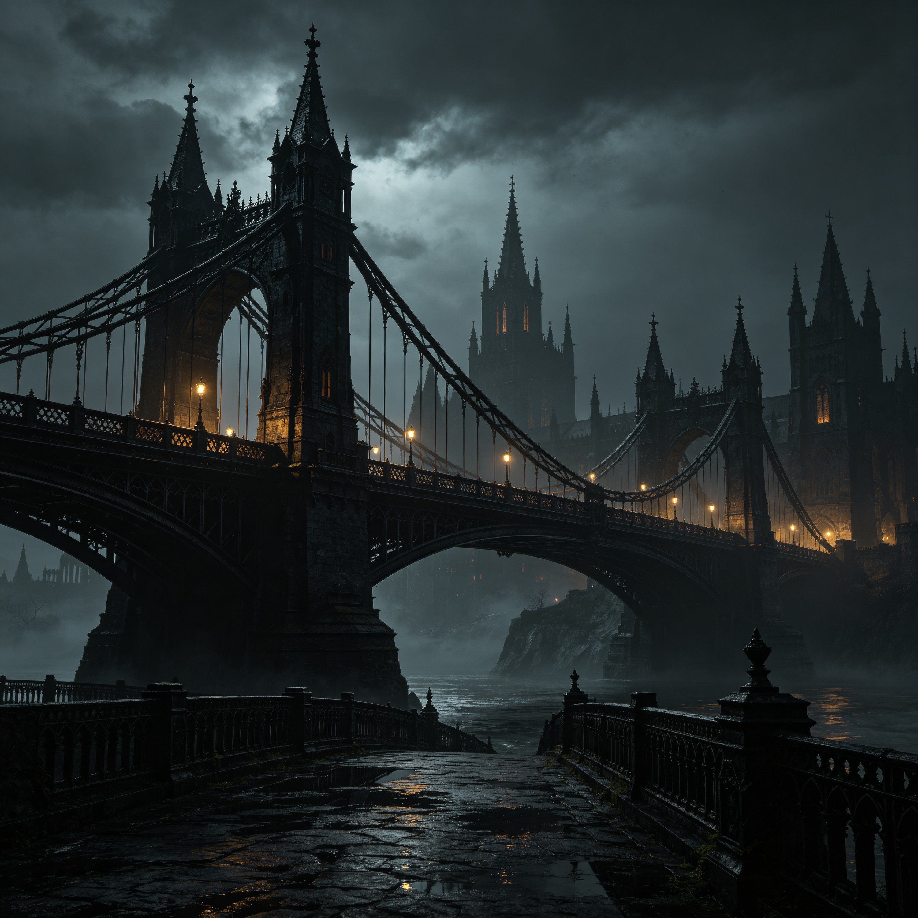 Dark Gothic Black Bridge
