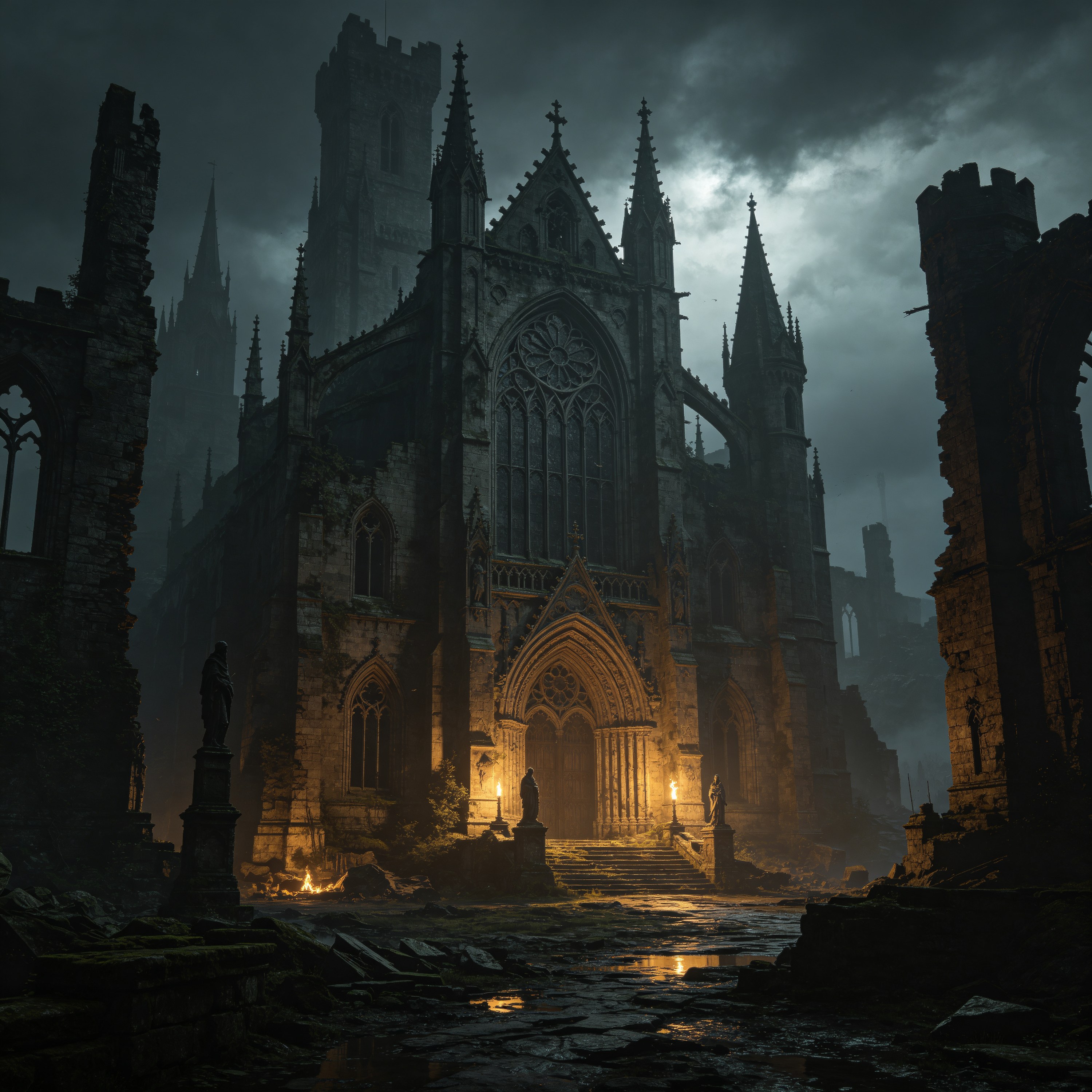 Dark Gothic Castle Ruins
