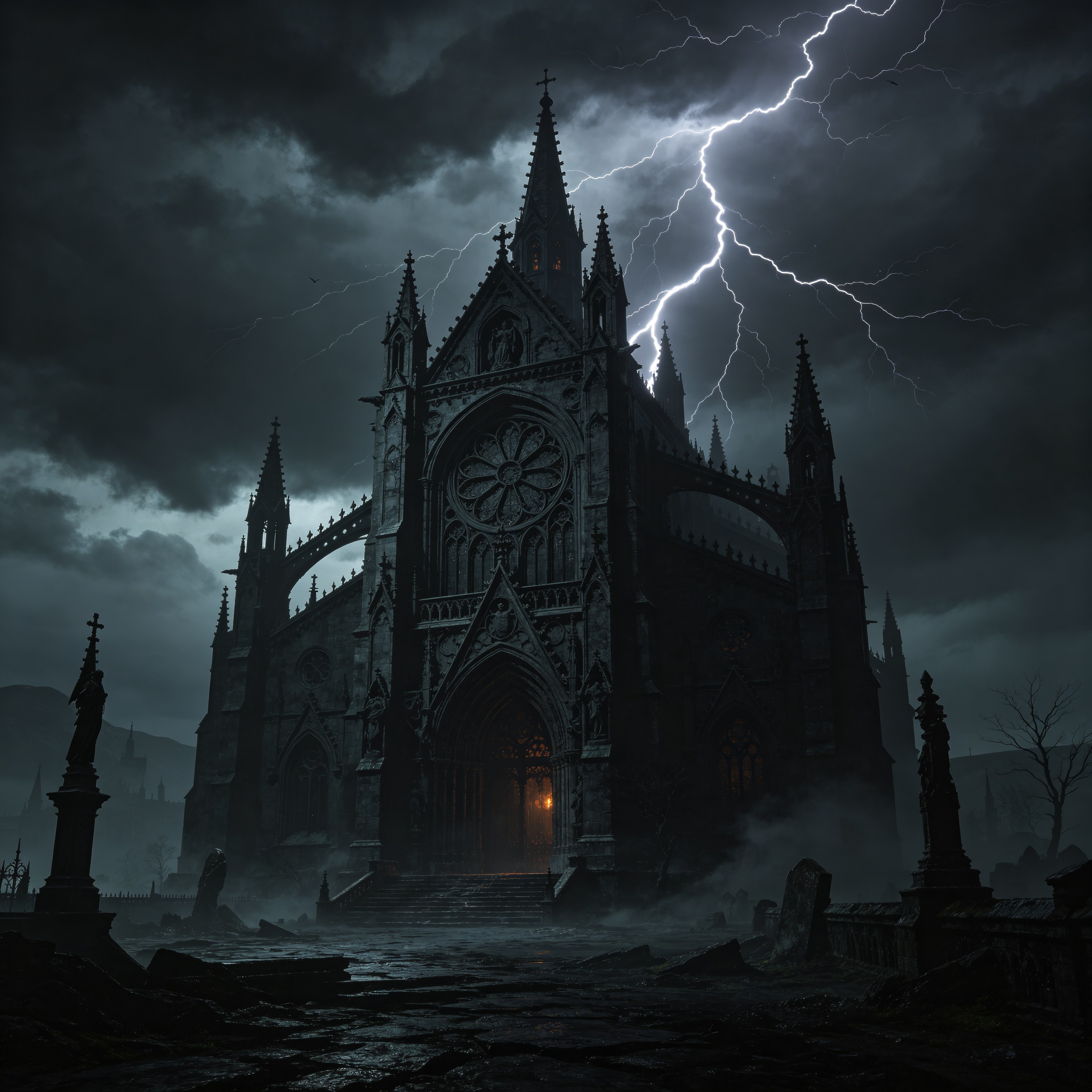 Dark Gothic Black Lightning