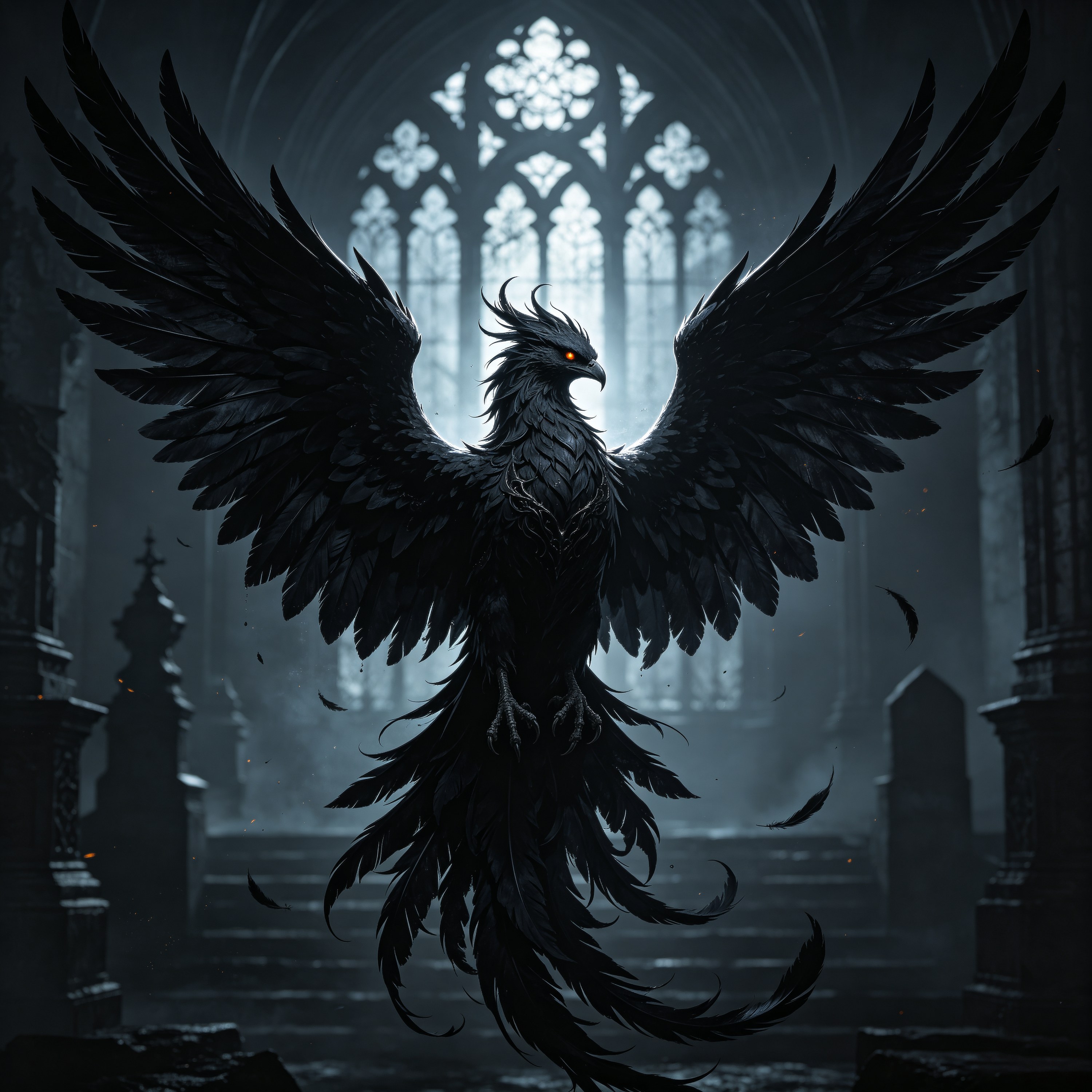 Dark Gothic Black Phoenix