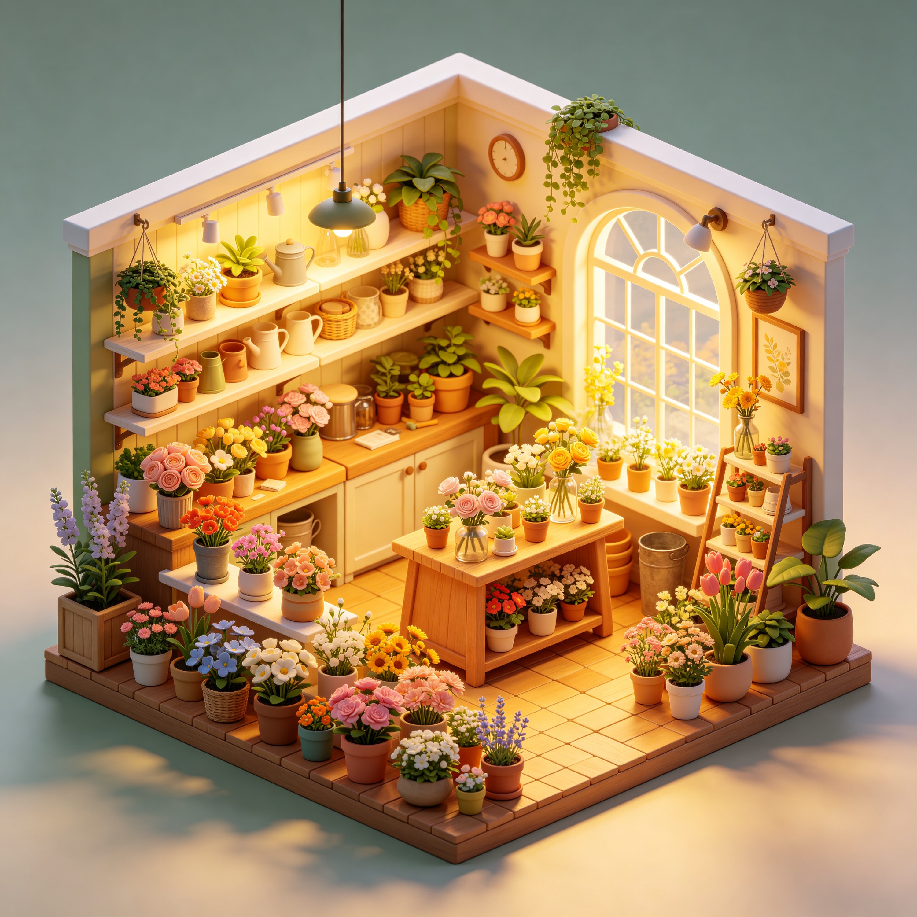 3D Isometric Flower Shop