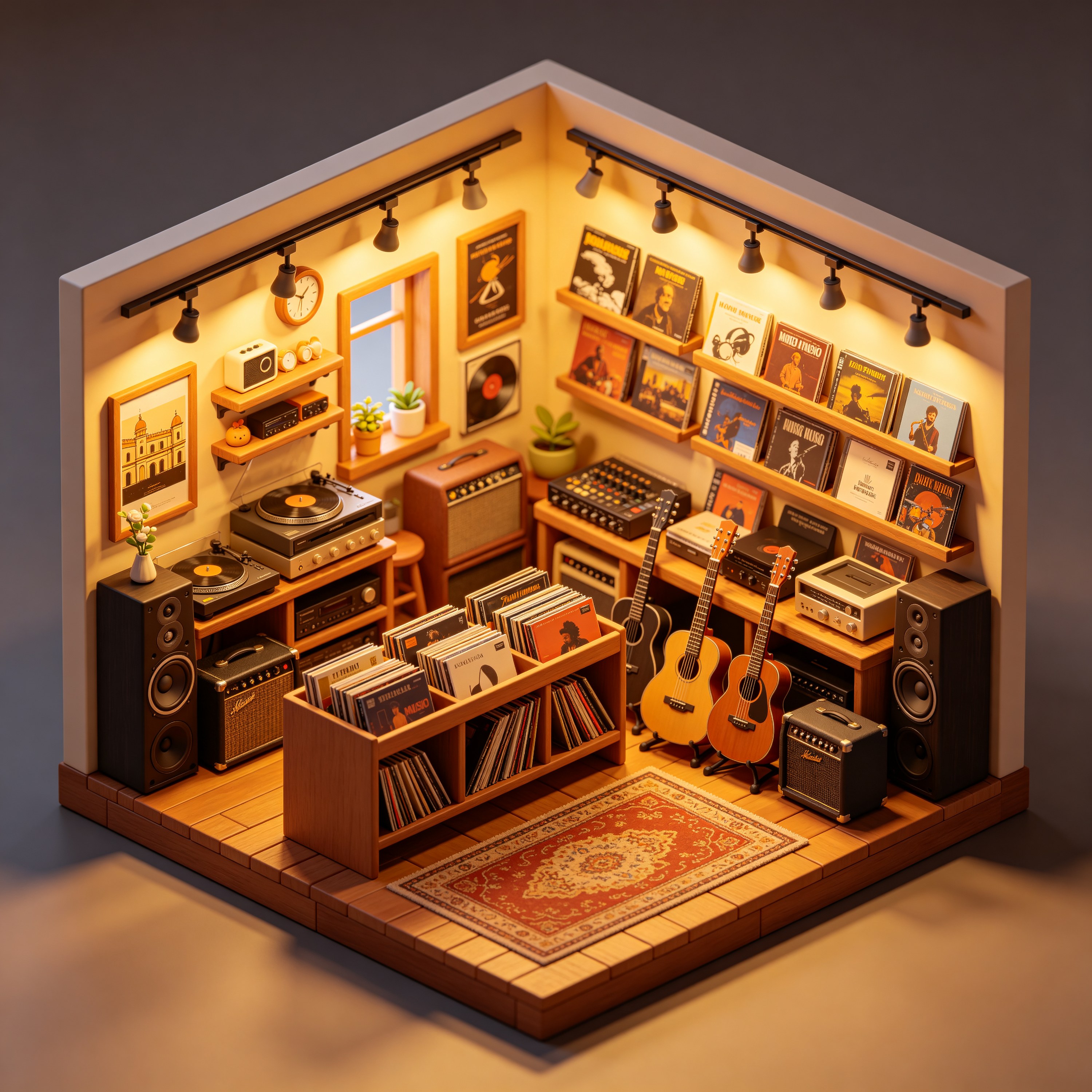 3D Isometric Record Store