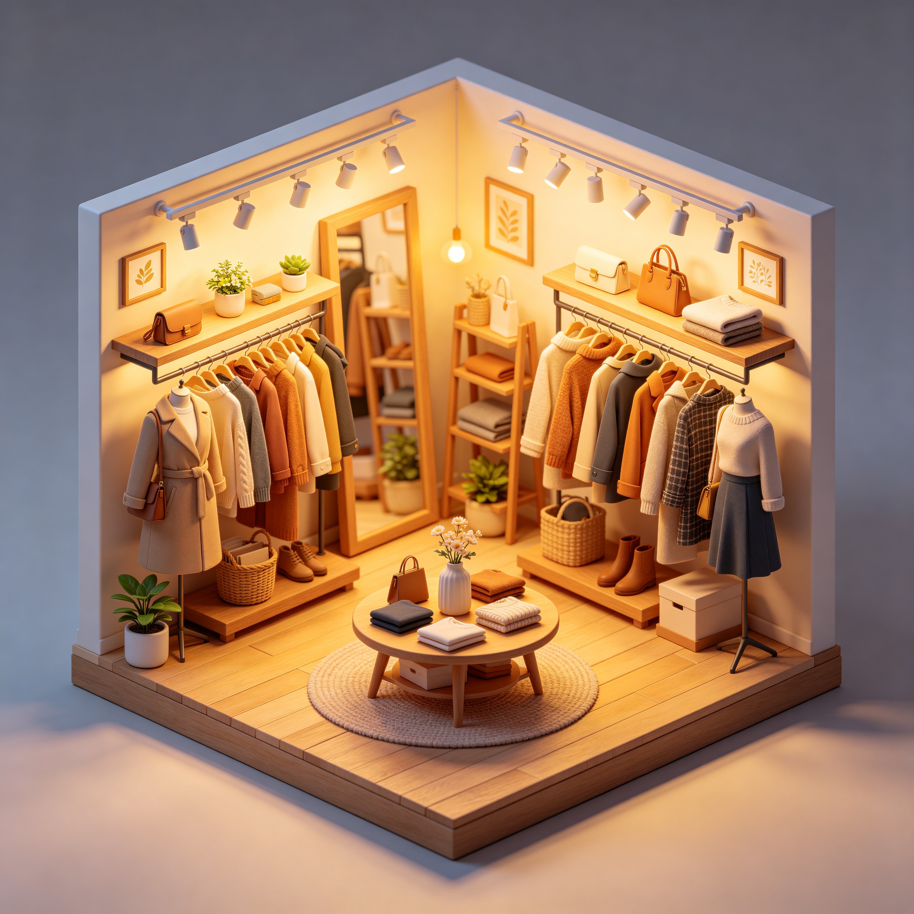 3D Isometric Clothing Store