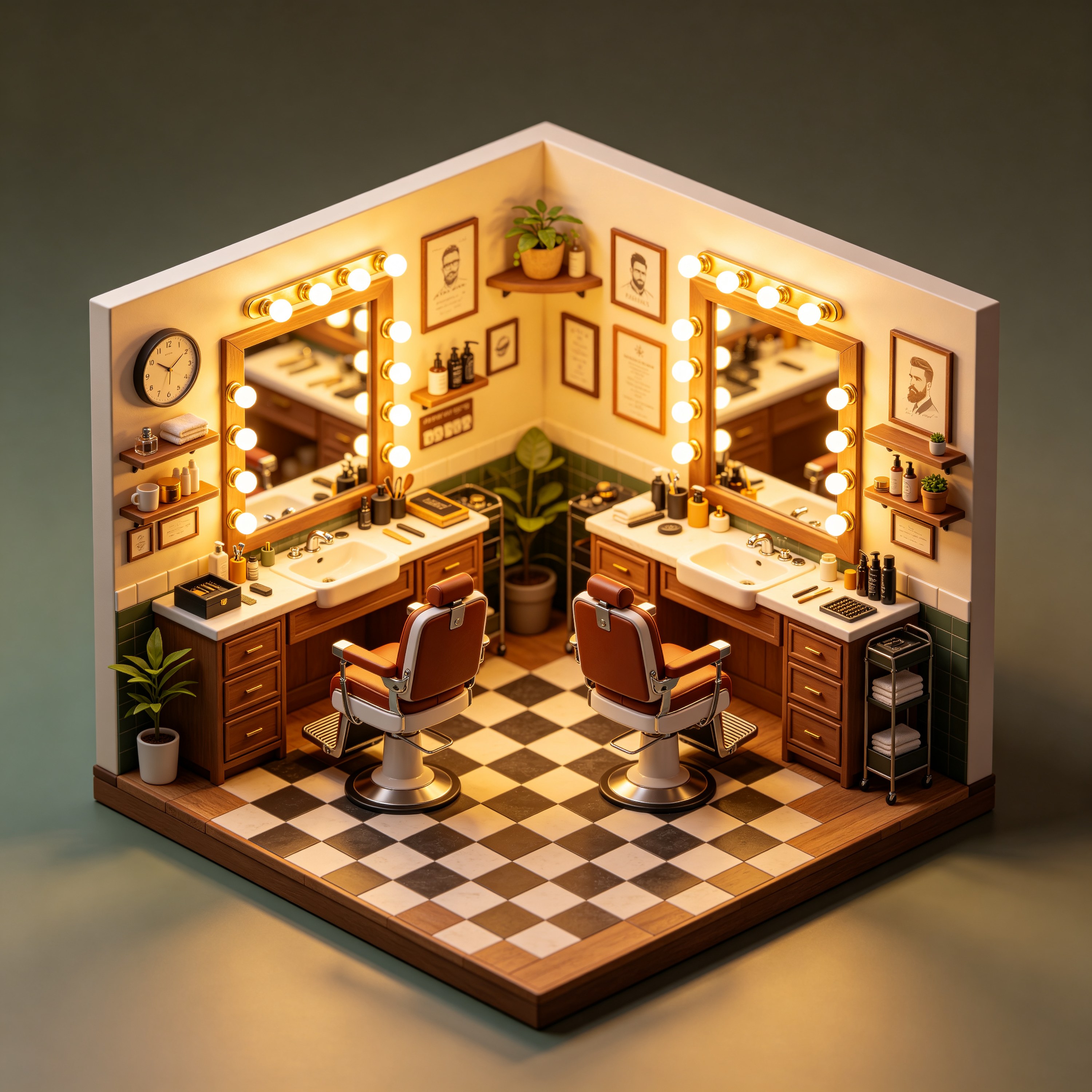 3D Isometric Barbershop