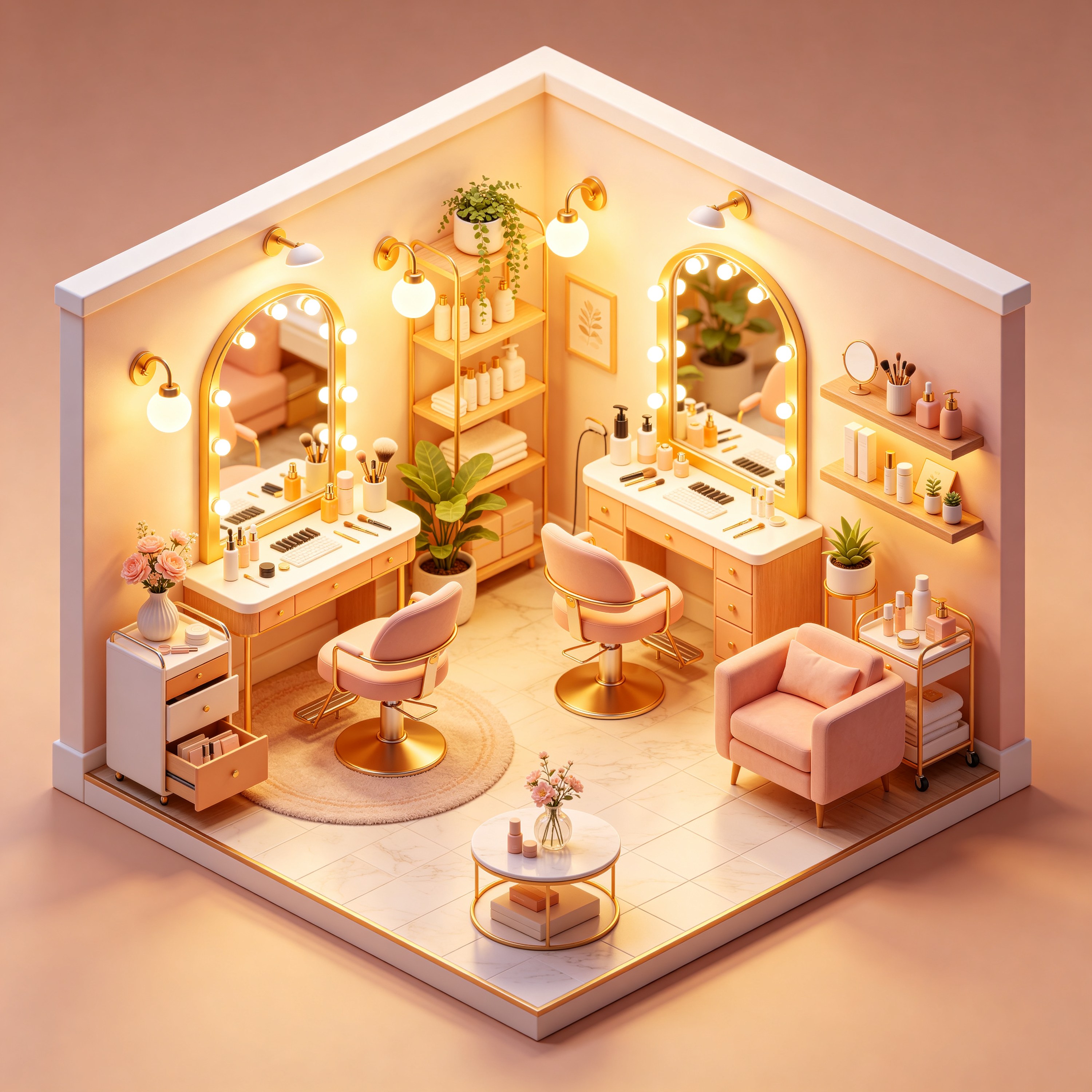 3D Isometric Beauty Salon