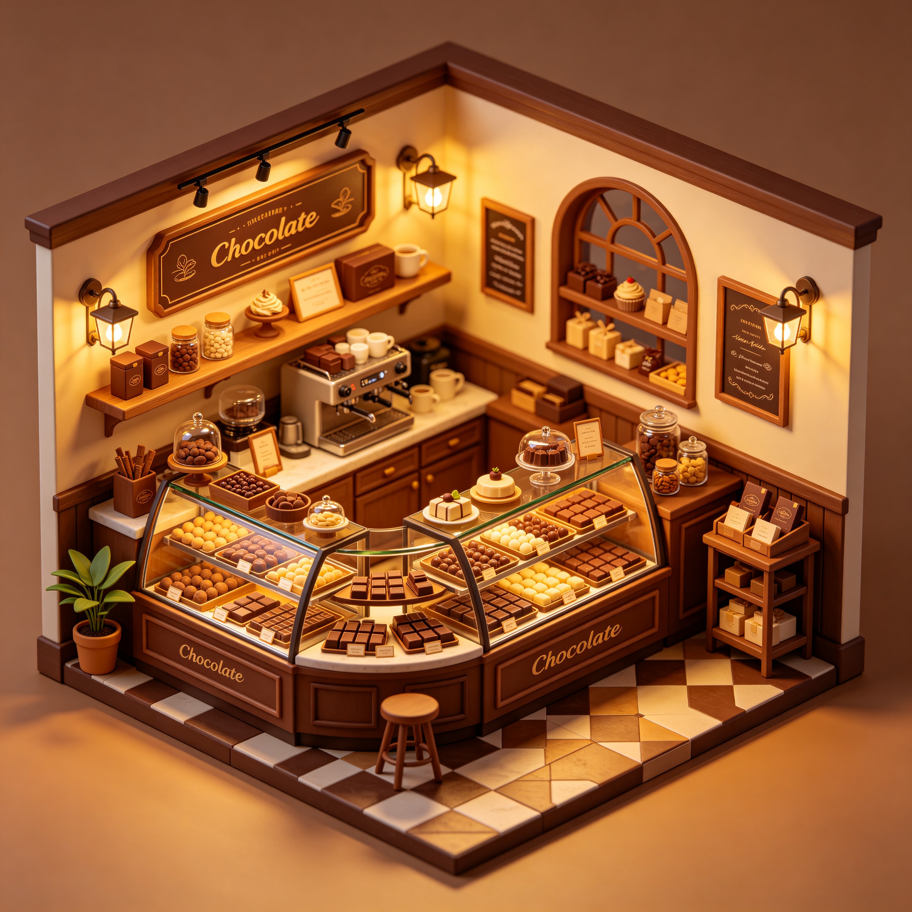3D Isometric Chocolate Shop