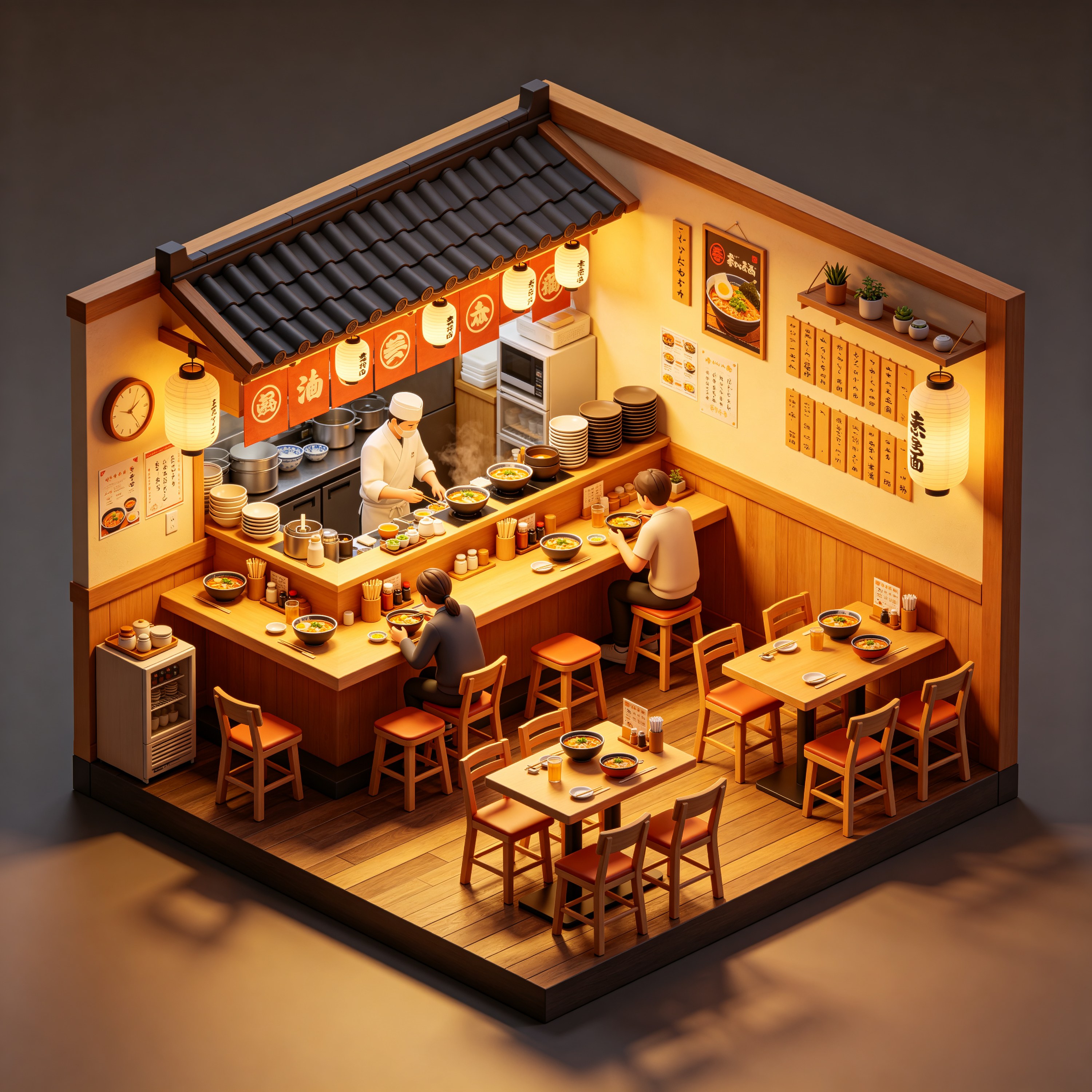 3D Isometric Ramen Shop