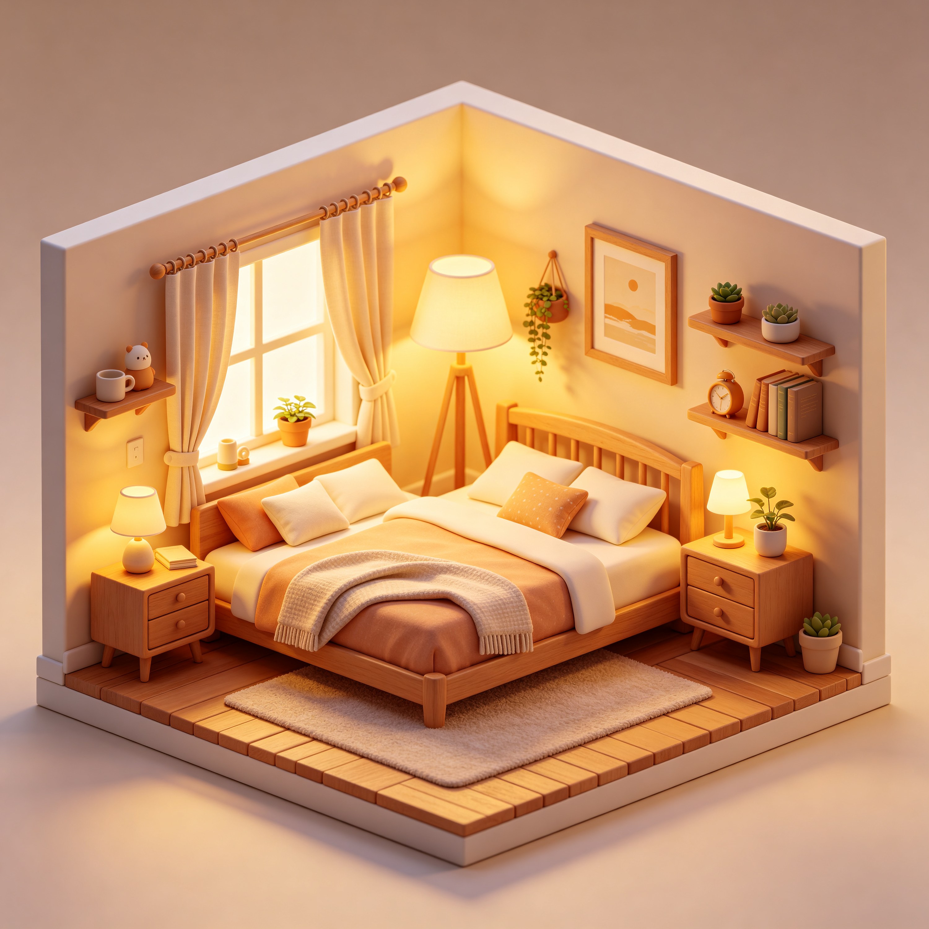 3D Isometric Bedroom