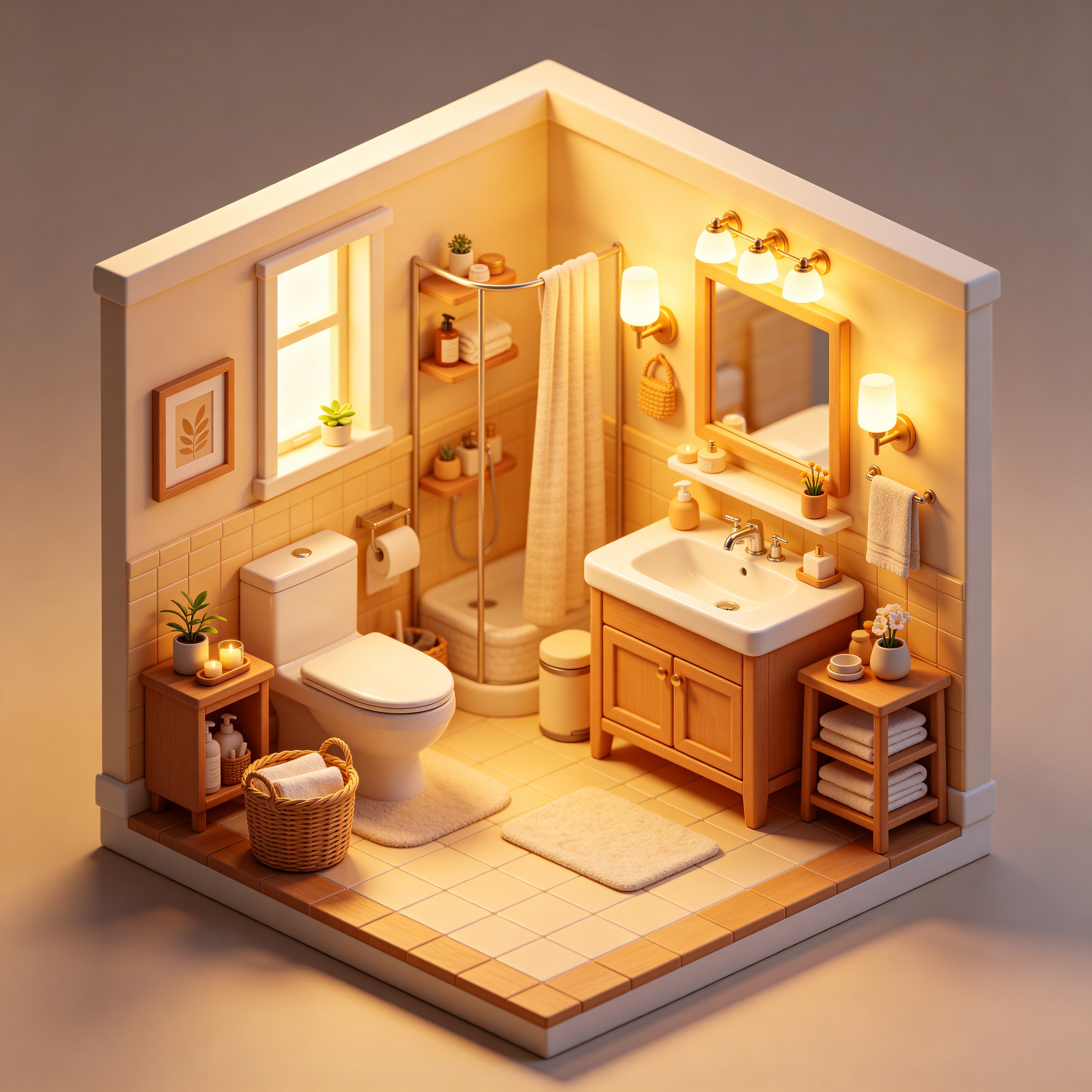 3D Isometric Bathroom