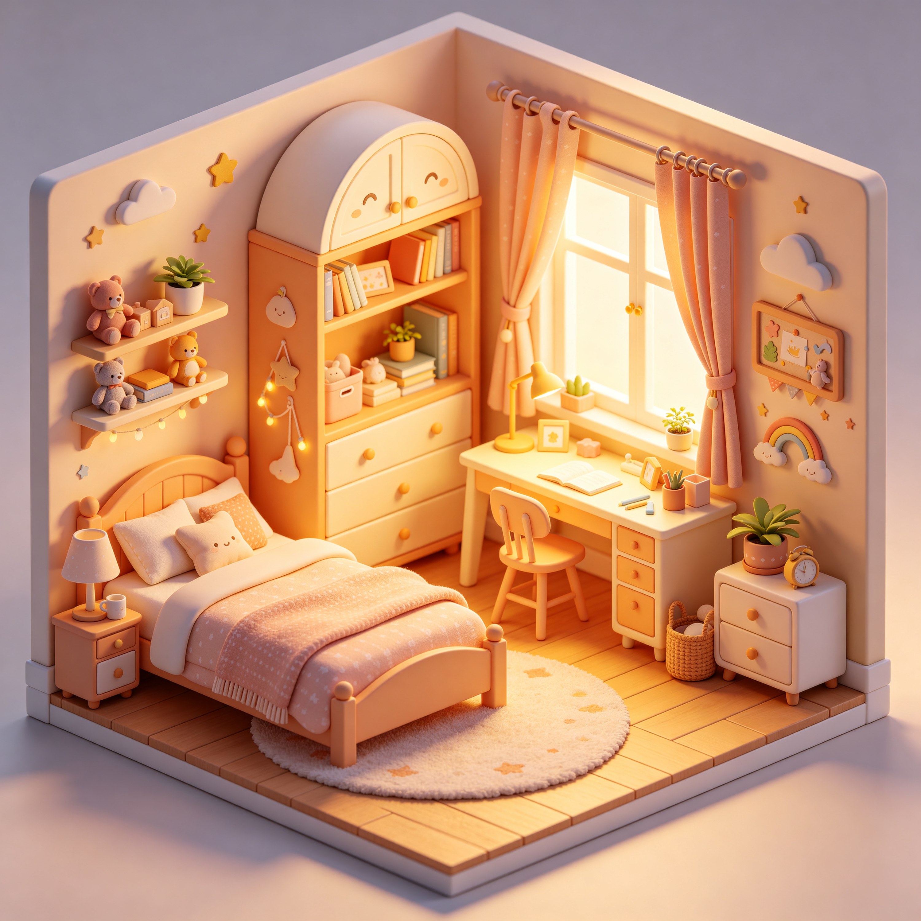 3D Isometric Children's Room