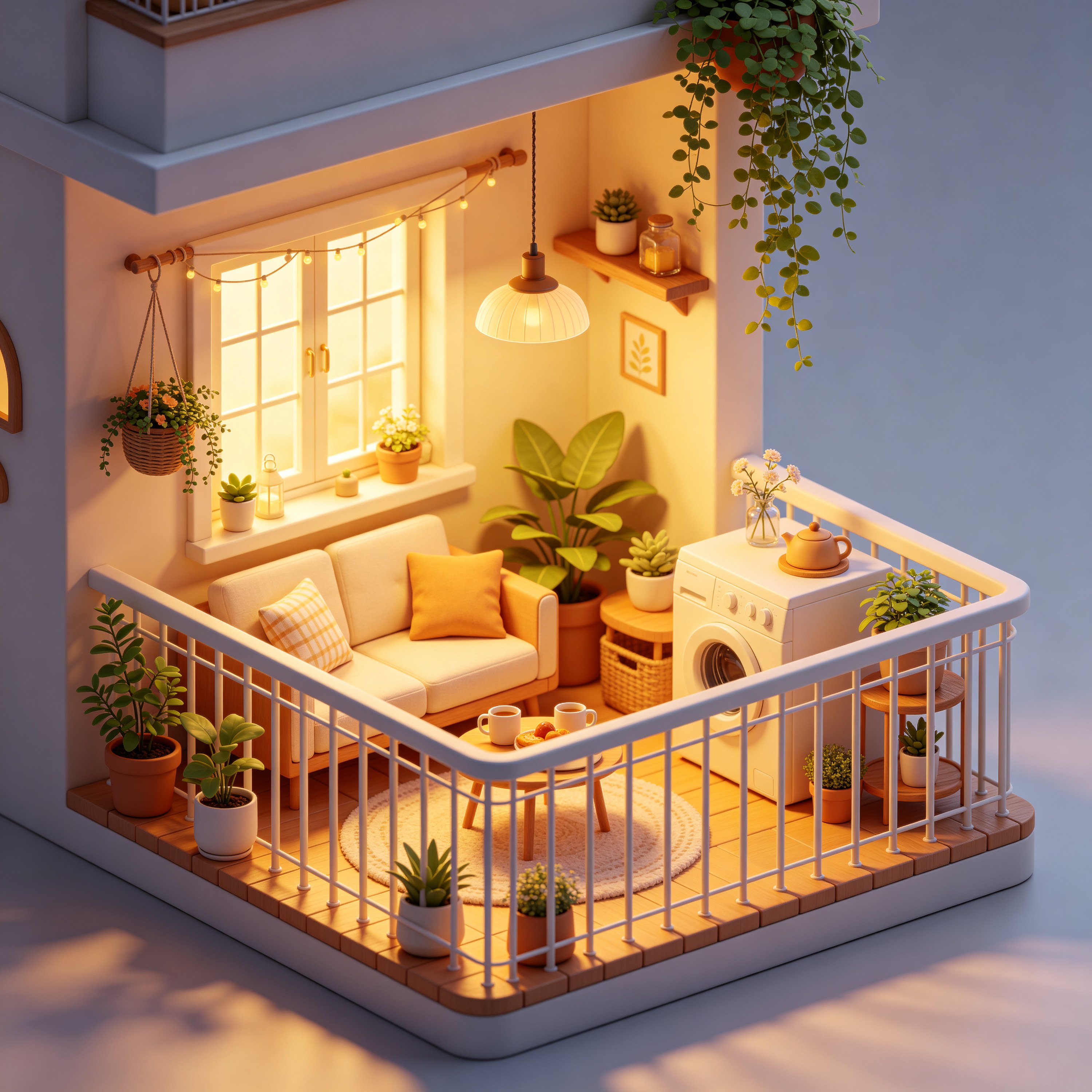 3D Isometric Balcony