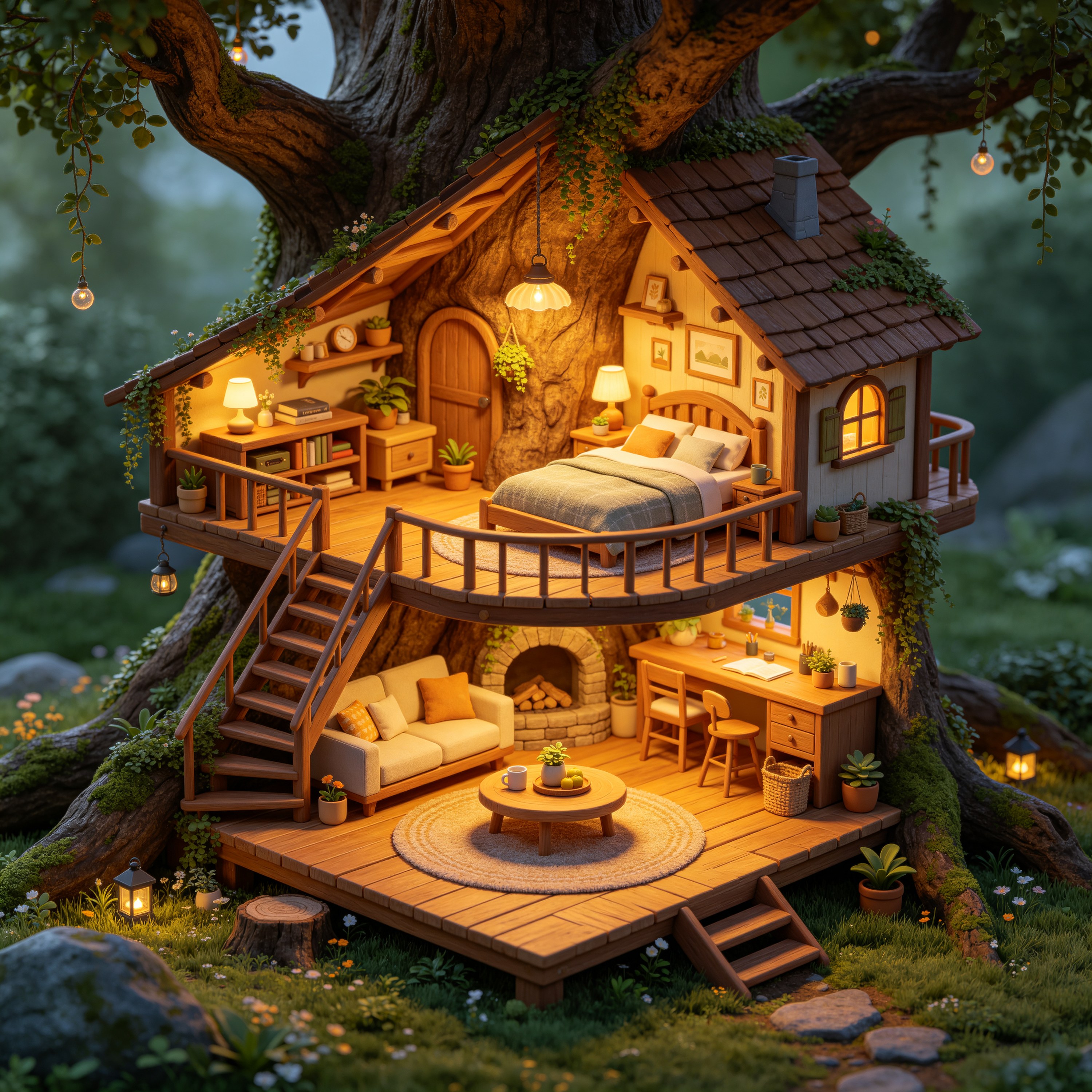 3D Isometric Tree House